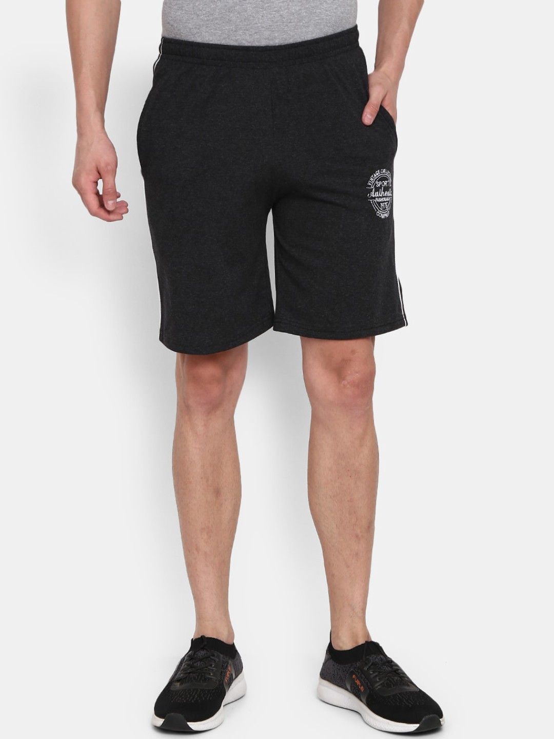 

V-Mart Men Mid Rise Regular Fit Cotton Shorts, Grey