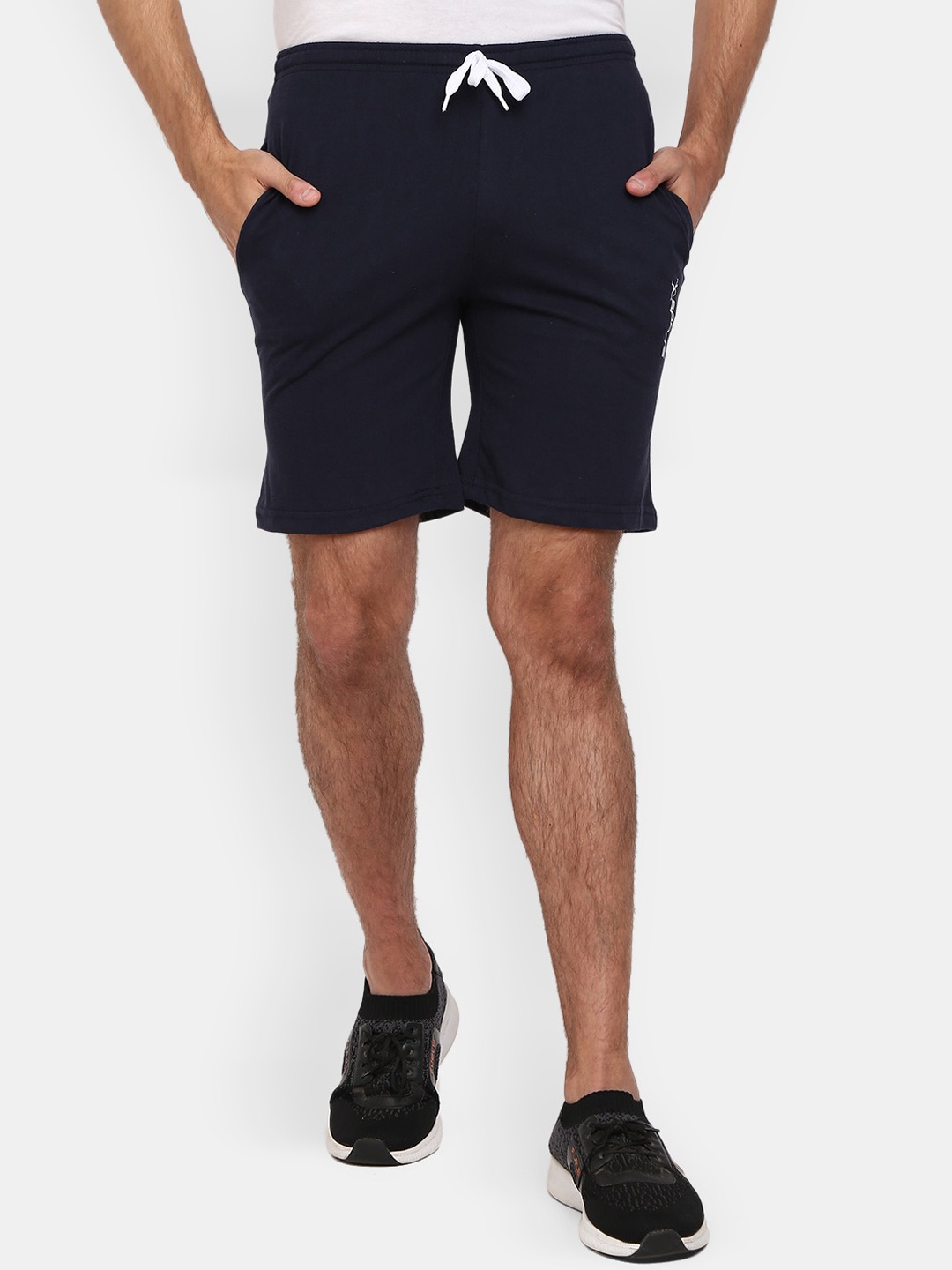 

V-Mart Men Mid-Rise Cotton Sports Shorts, Navy blue