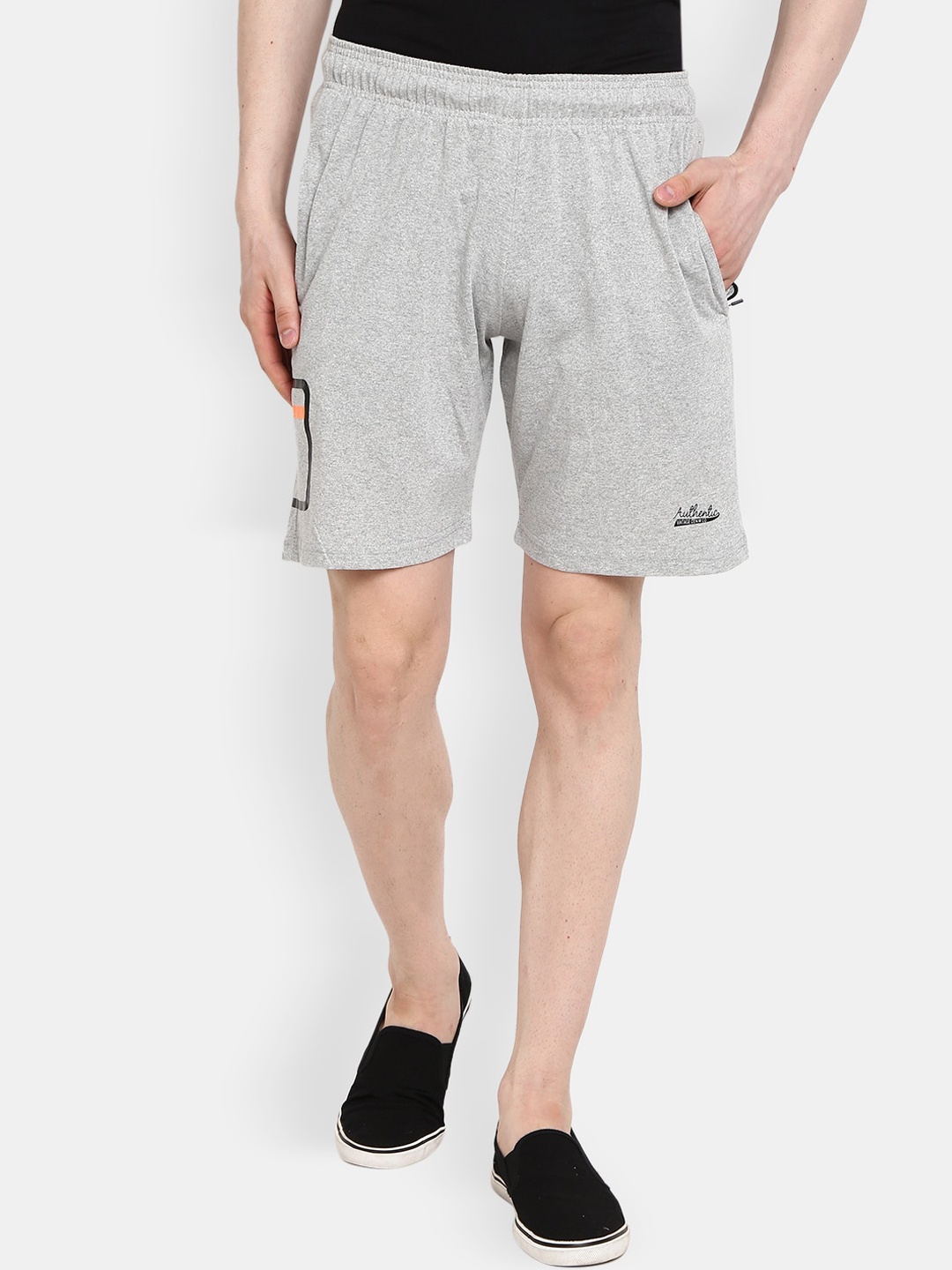 

V-Mart Men Men Mid-Rise Above Knee Regular Shorts, Grey