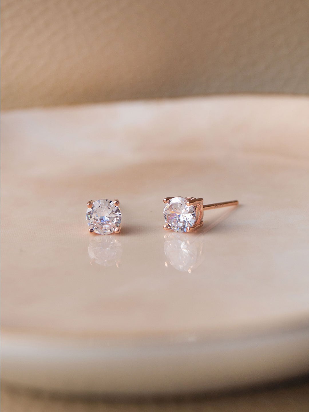 

MANNASH Rose Gold Plated Circular Studs Earrings
