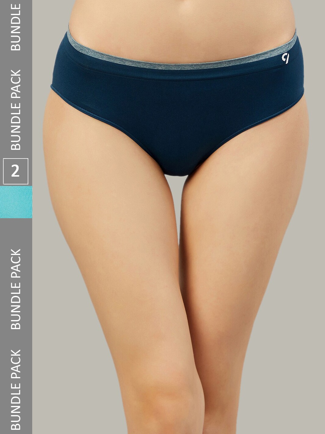 

C9 AIRWEAR Women Pack Of 2 Seamless 4-Way Stretch Basic Briefs, Navy blue