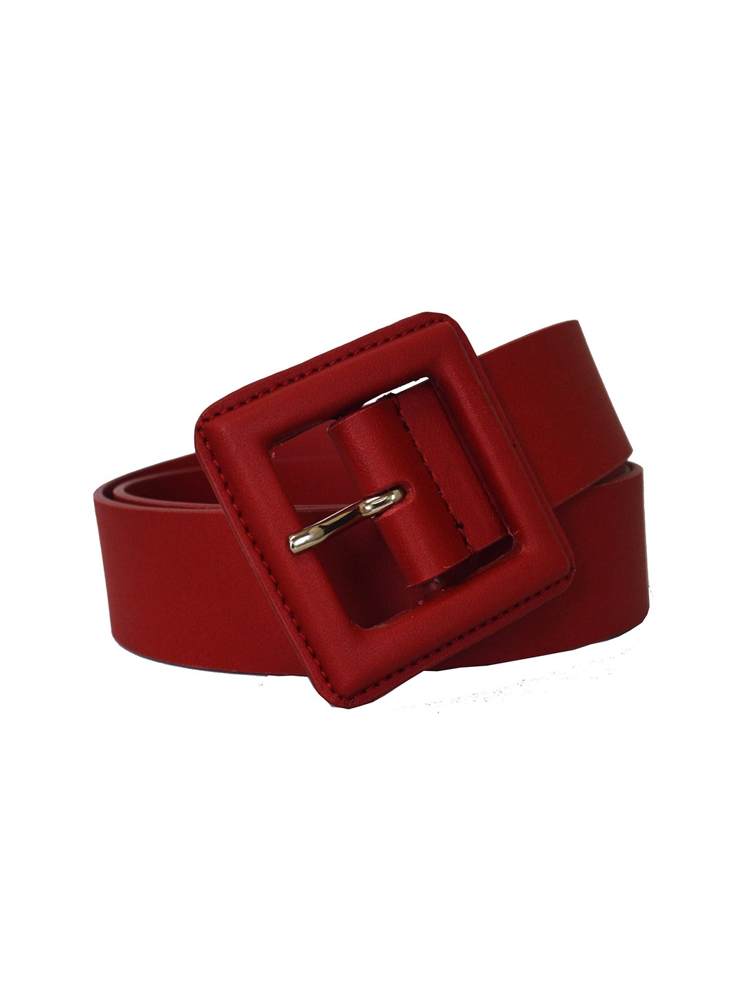 

Belwaba Women PU Wide Formal Belt With Tang, Red