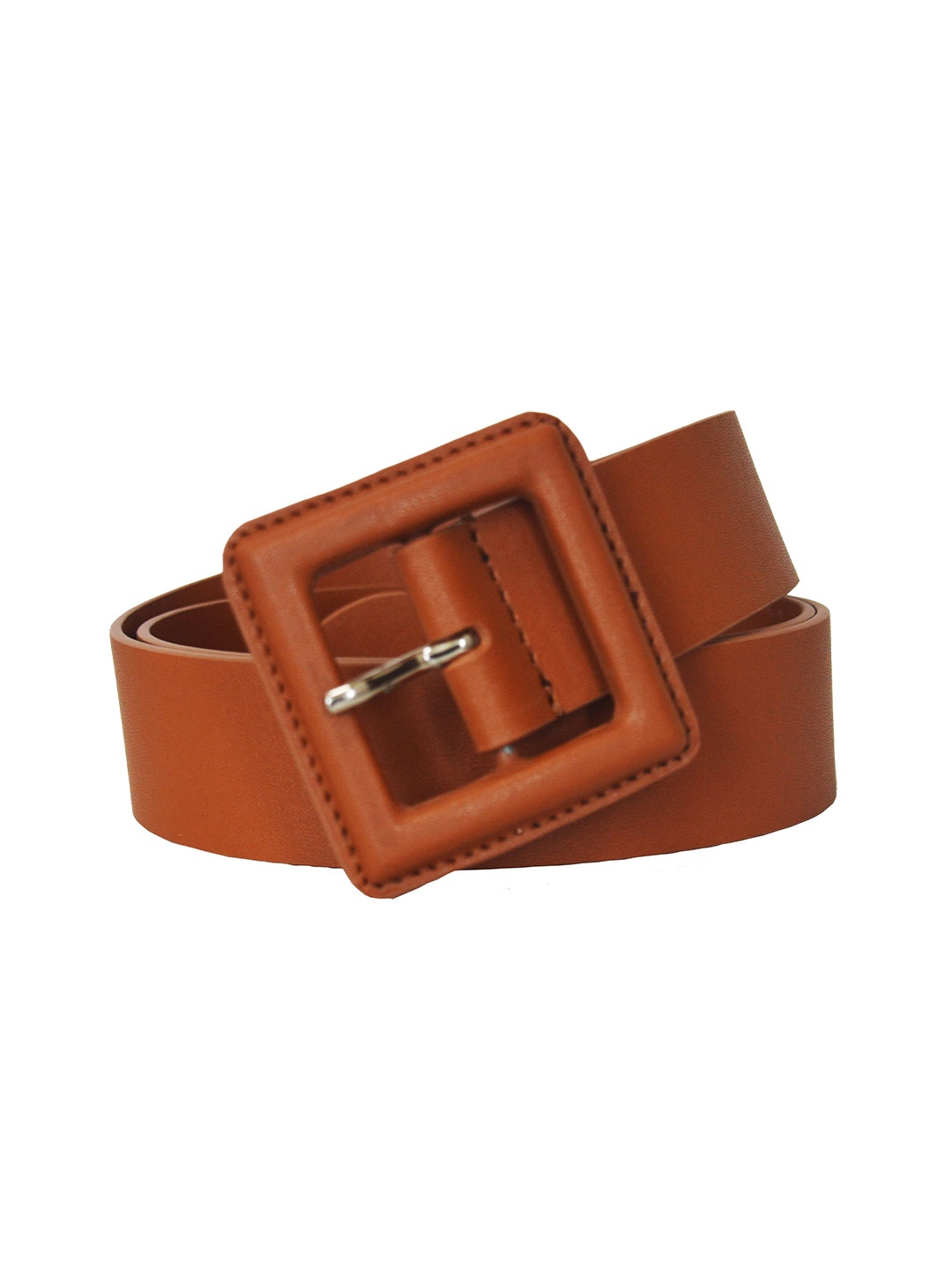 

Belwaba Women Textured Vegan Leather Formal Belt, Tan