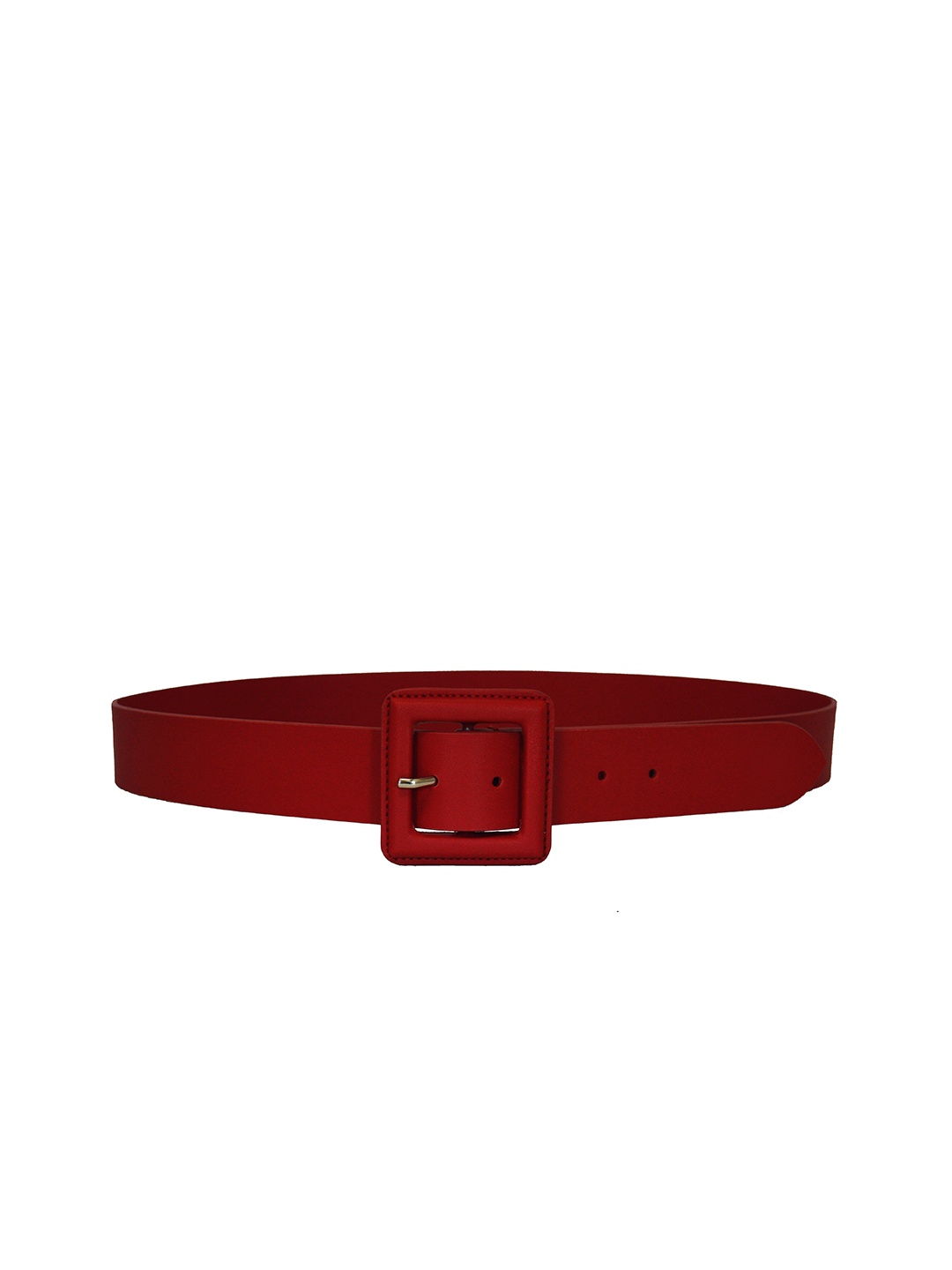 

Belwaba Women Textured Tang Closure Formal Belt, Red