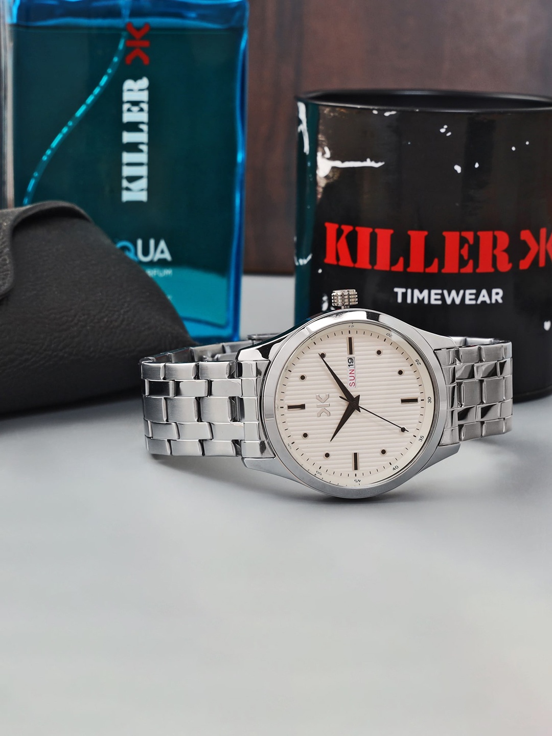

Killer Men Textured Bracelet Style Straps Analogue Watch KLMO77B, White