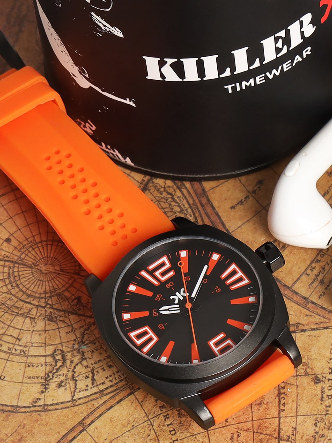 

Killer Men Brass Bracelet Style Straps Analogue Watch KLMO83D, Black