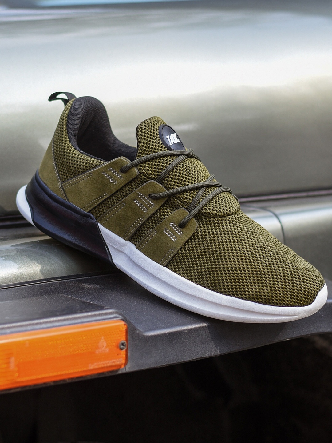 

Doc Martin Men Olive Green Mesh Running Non-Marking Shoes
