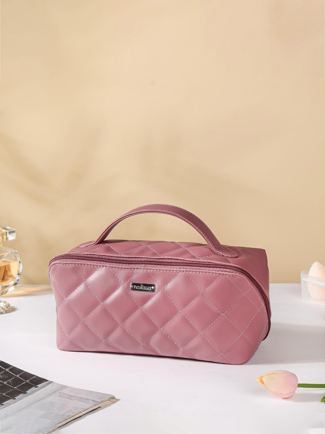 

Nestasia Quilted Travel Pouch, Pink