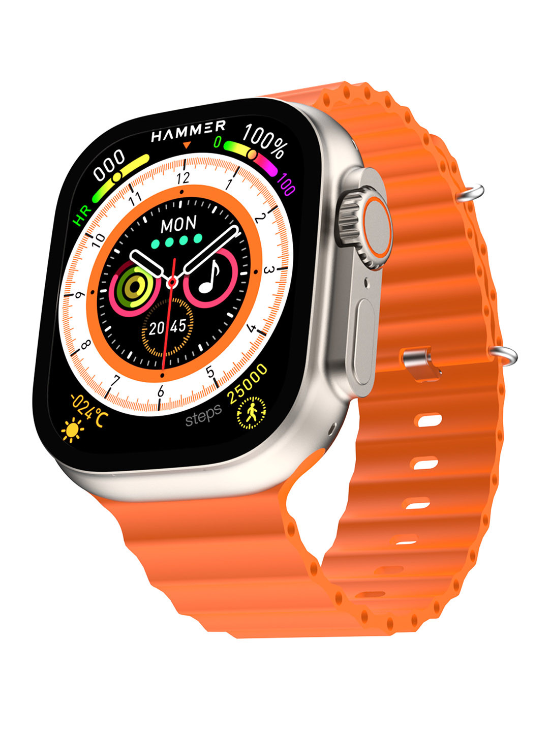 

HAMMER Orange & Grey Ace Ultra Bluetooth Calling Smart watch with 2 Straps