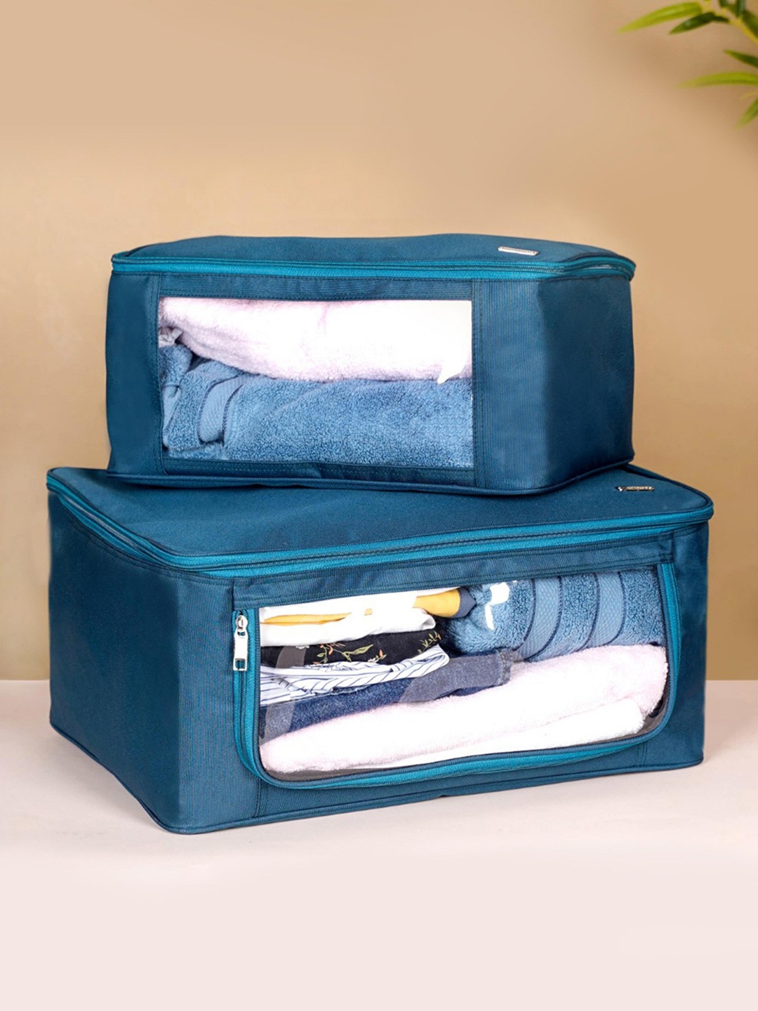 

Nestasia 2 Pieces Teal-Blue Storage Bag For Clothes