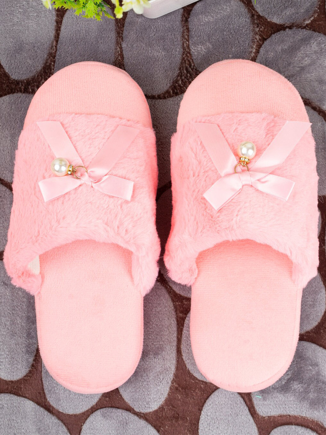 

MARKET99 Open Toe Room Slippers, Pink