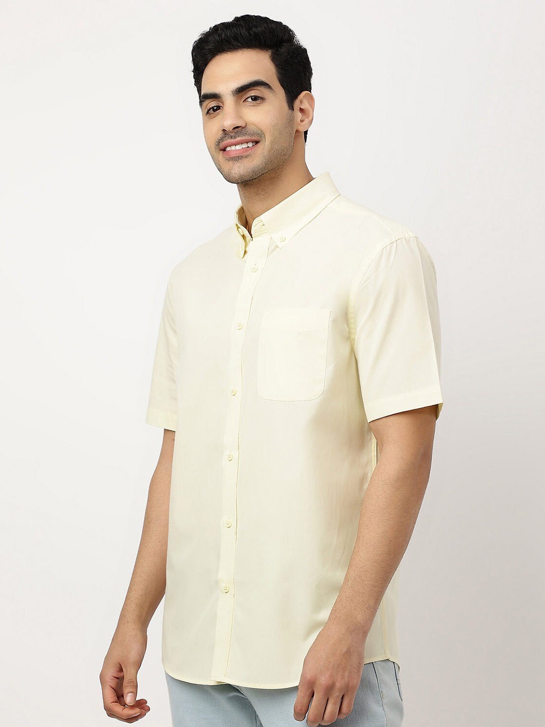 

Marks & Spencer Button Down Collar Cotton Casual Shirt, Yellow