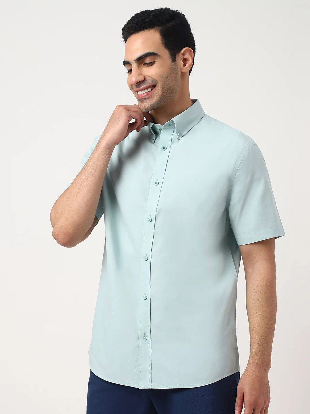 

Marks & Spencer Button Down Collar Cotton Casual Shirt, Sea green
