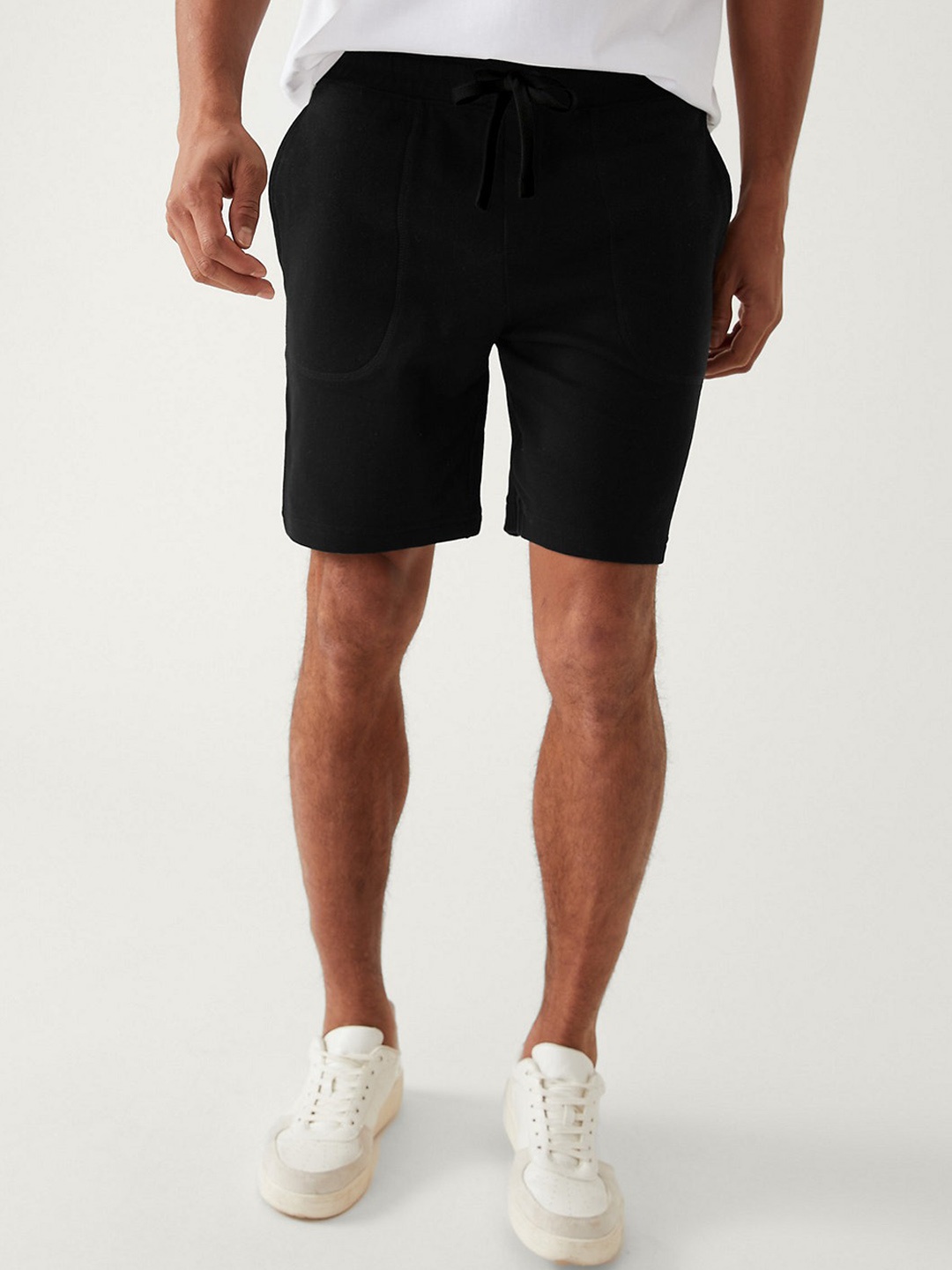 

Marks & Spencer Men Mid-Rise Regular Shorts, Black
