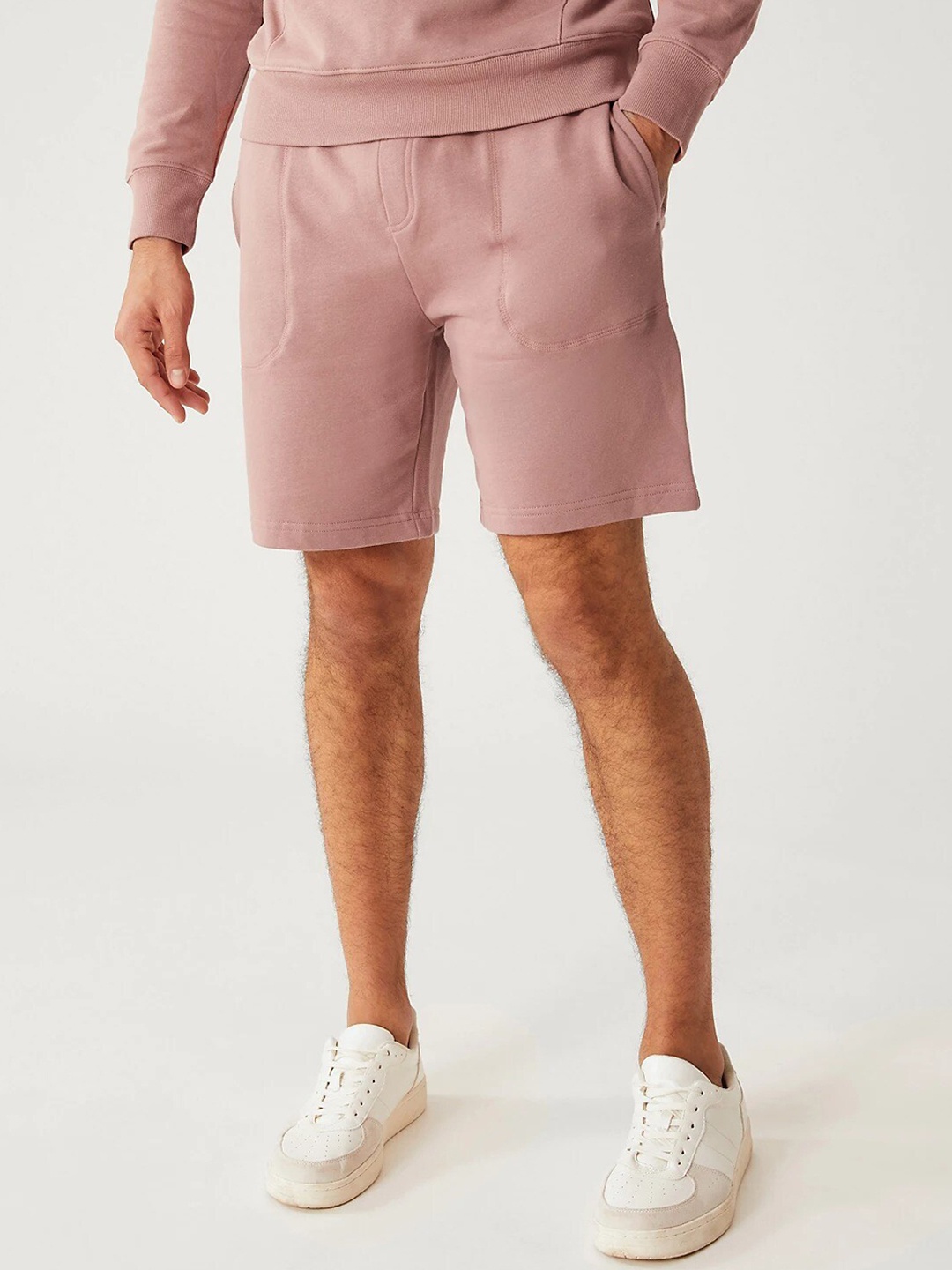 

Marks & Spencer Men Mid Rise Pure Cotton Shorts, Pink