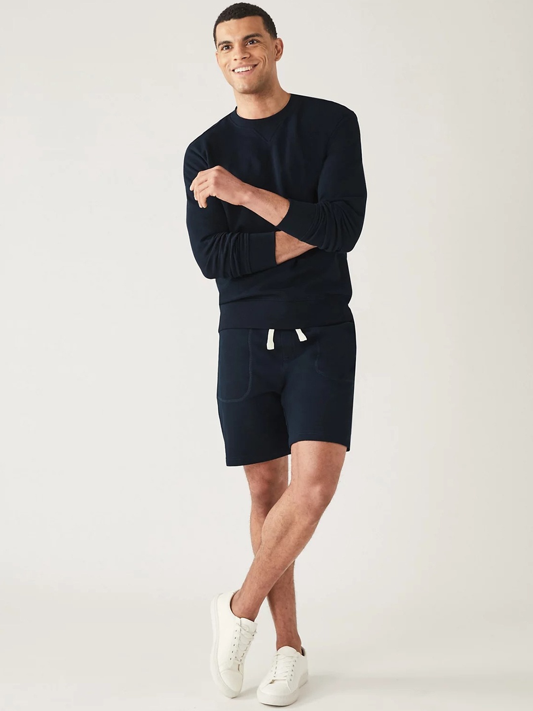 

Marks & Spencer Men Mid-Rise Regular Shorts, Navy blue