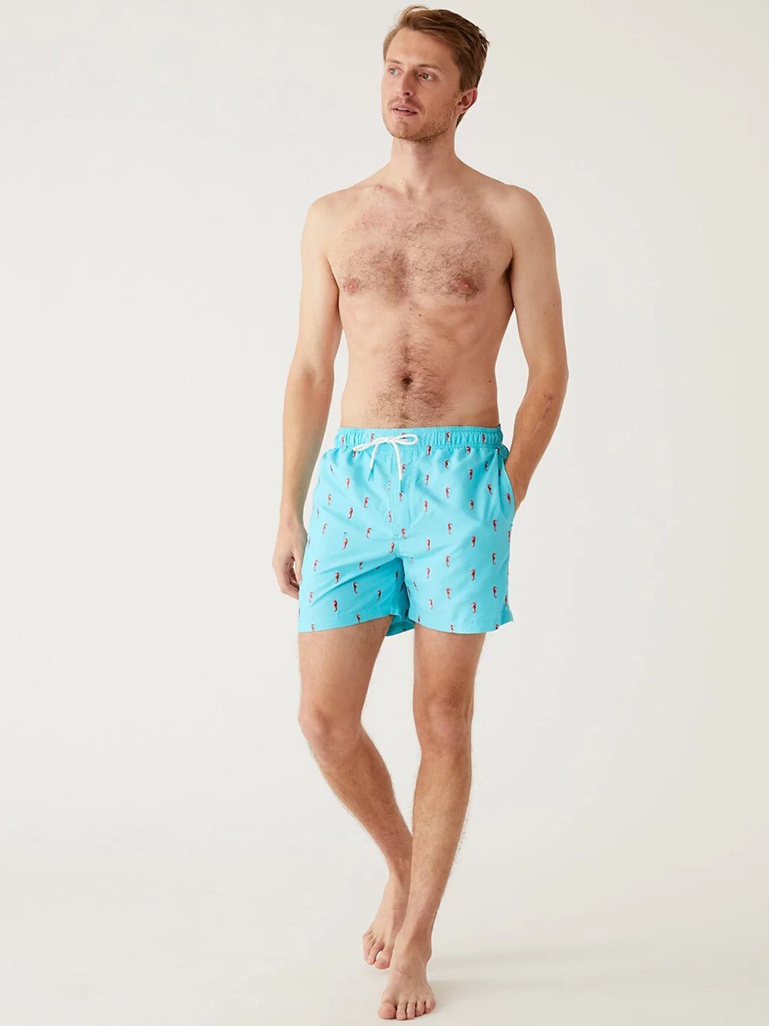 

Marks & Spencer Men Printed Swim Bottoms, Blue