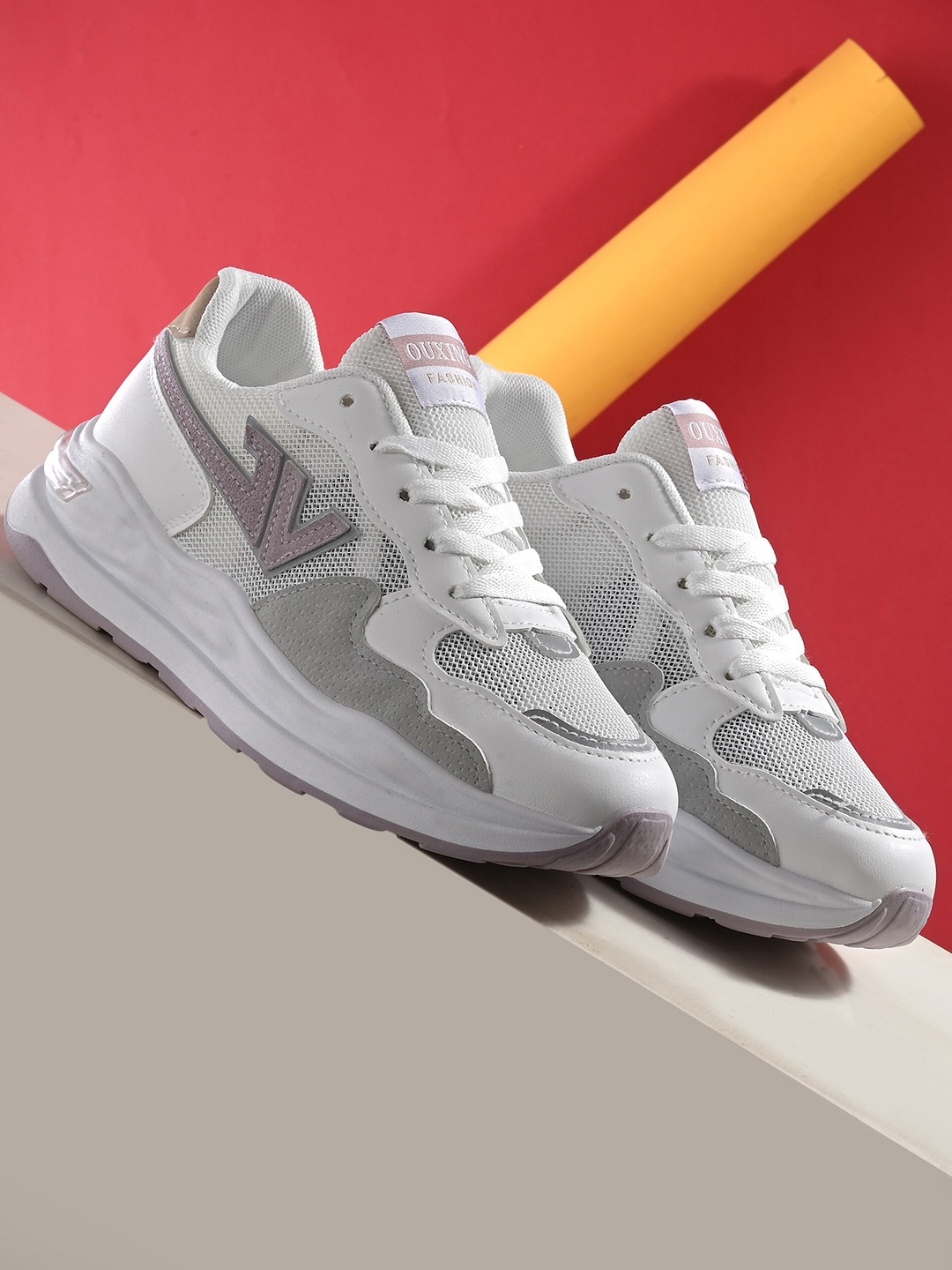 

Roadster Women Self-Design Walking Sports Shoes, White