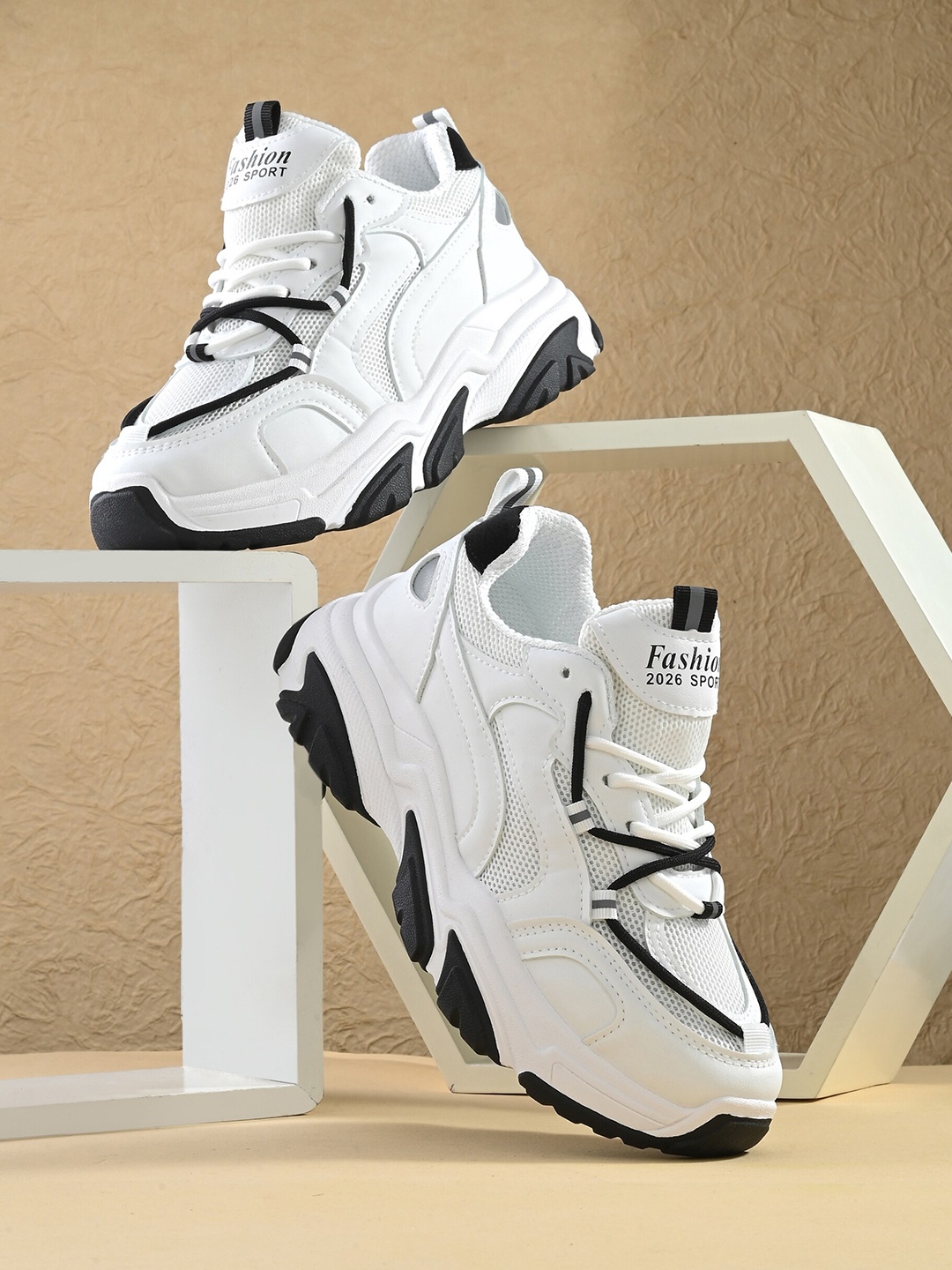

Roadster Women Self-Design Walking Sports Shoes, White