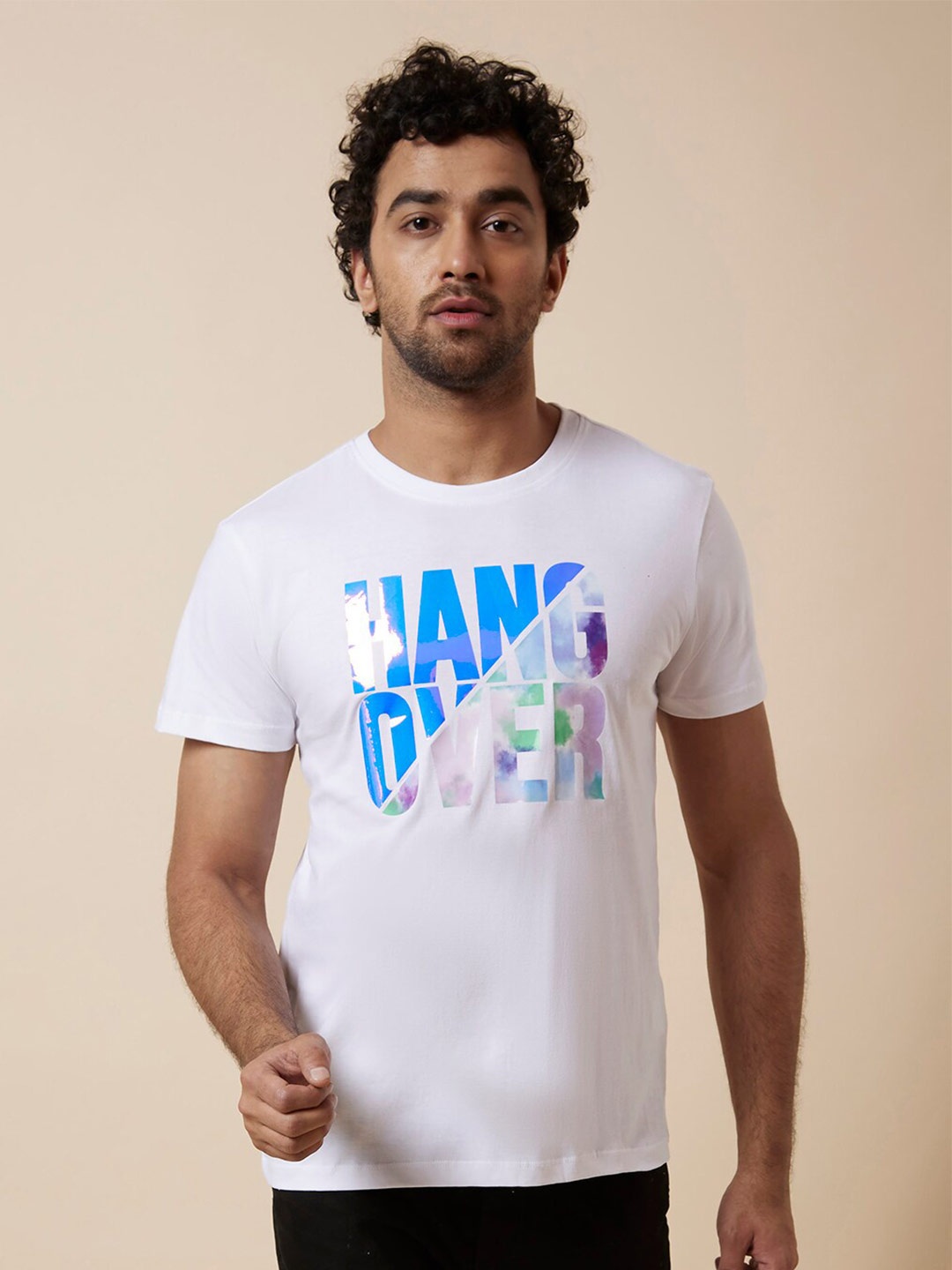 

Globus Holographic Print Pure Cotton T-Shirt, White