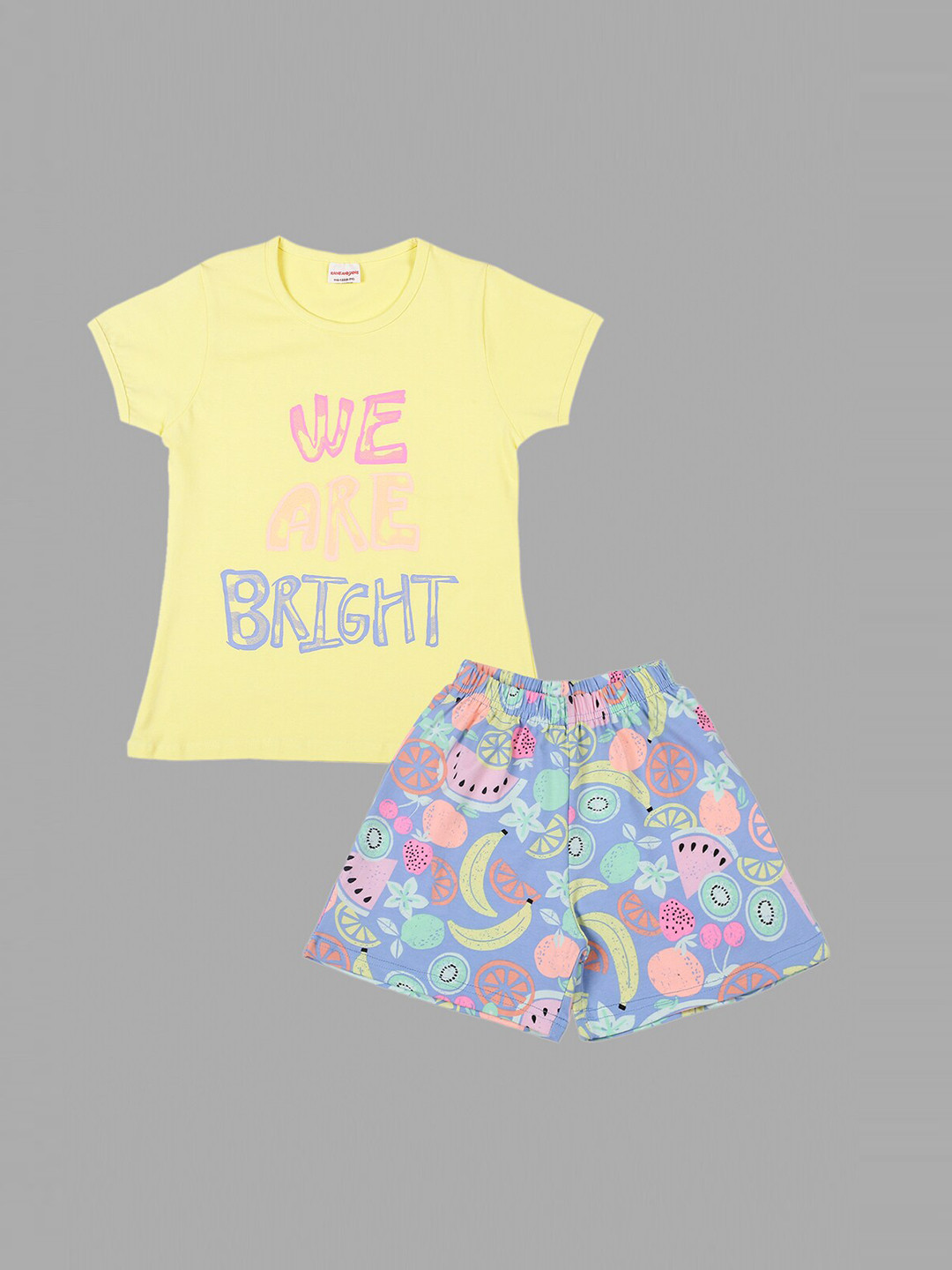 

RAINE AND JAINE Girls Conversational Printed Pure Cotton Night Suit, Blue