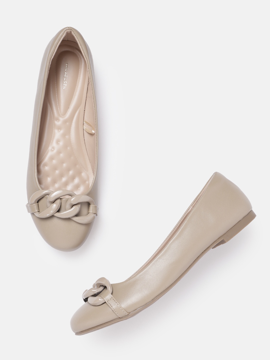 

Van Heusen Woman Chain Detail Ballerinas, Taupe