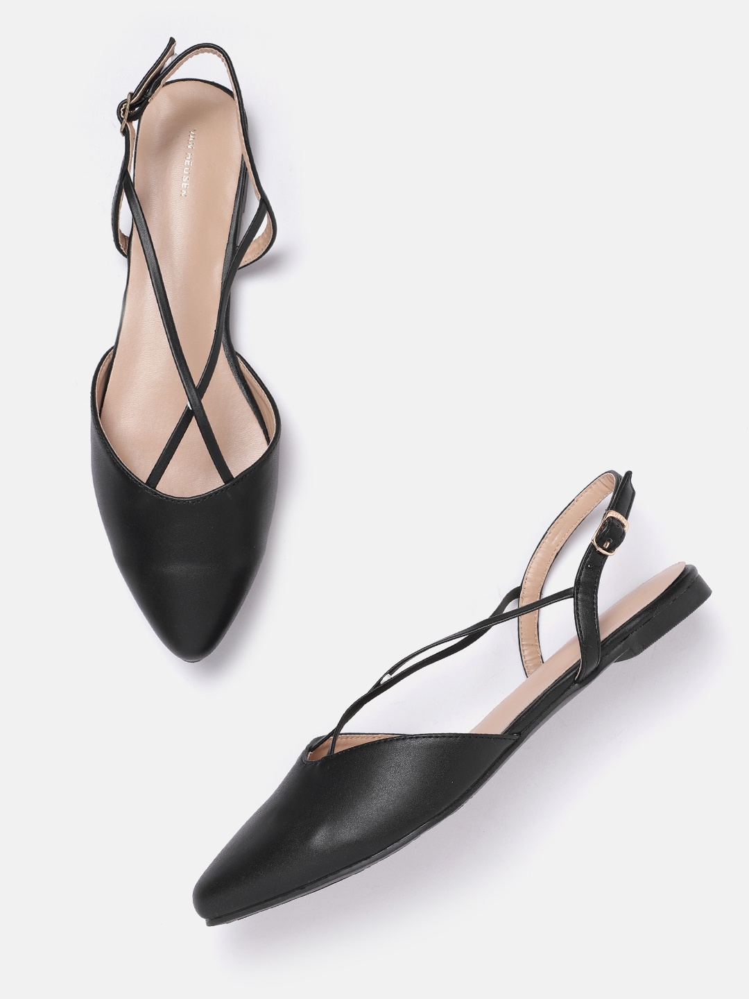 

Van Heusen Woman Pointy Toe Strappy Flats, Black