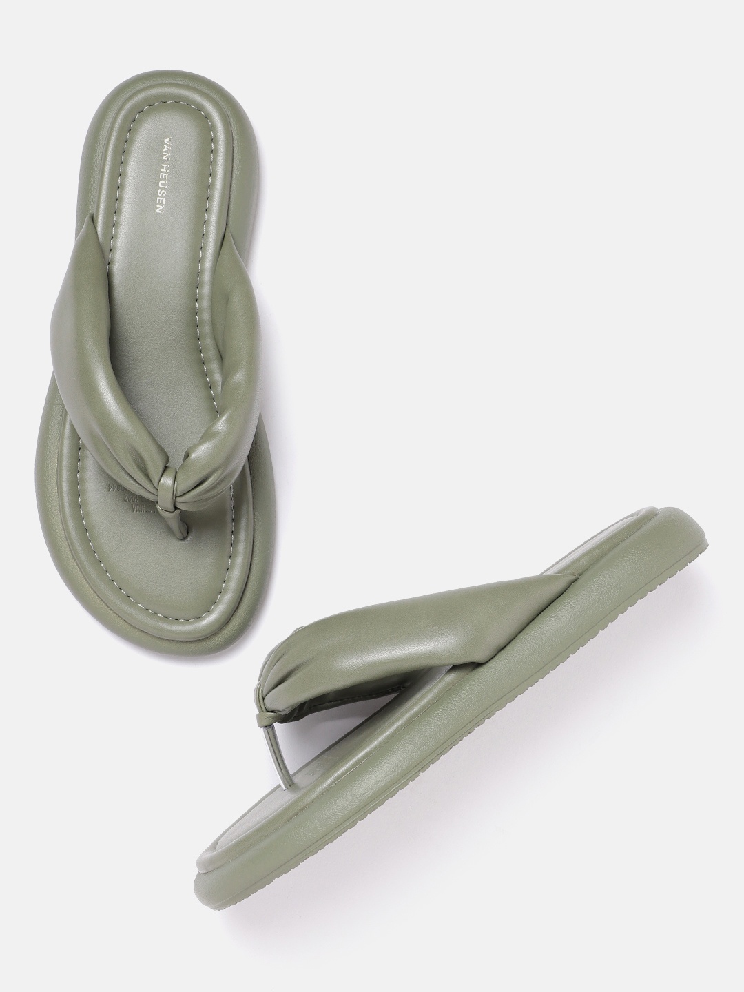 

Van Heusen Woman Open Toe Flats, Olive