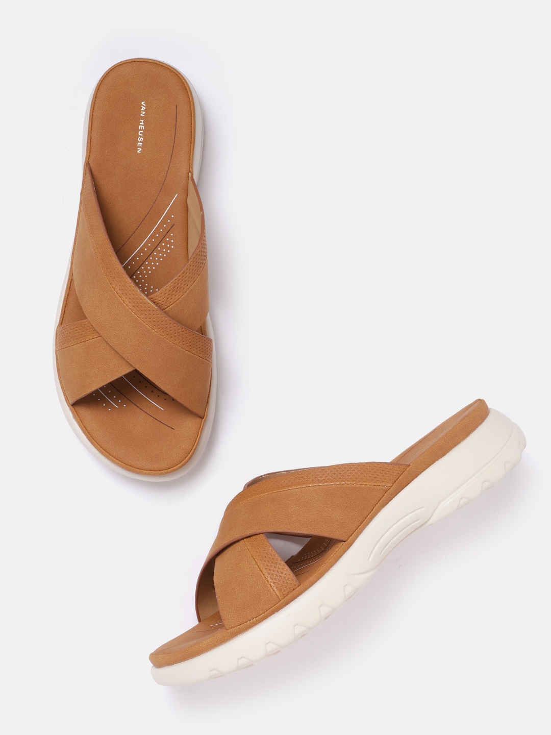 

Van Heusen Woman Open Toe Flats, Tan
