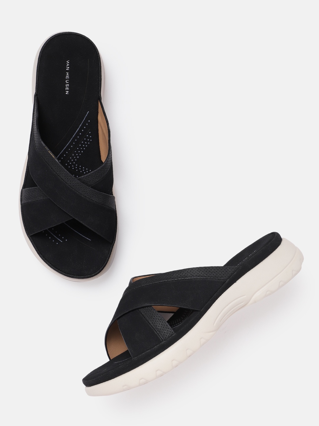 

Van Heusen Woman Open Toe Flats, Black