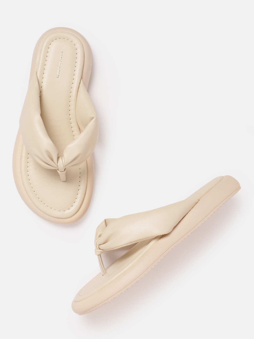 

Van Heusen Woman Open Toe Flats, Cream