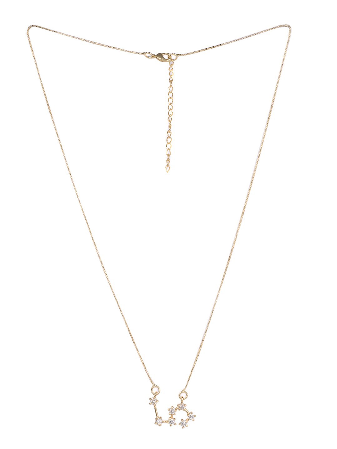 

XPNSV 18KT Gold-Plated Leo Constellation Stone-Studded Necklace