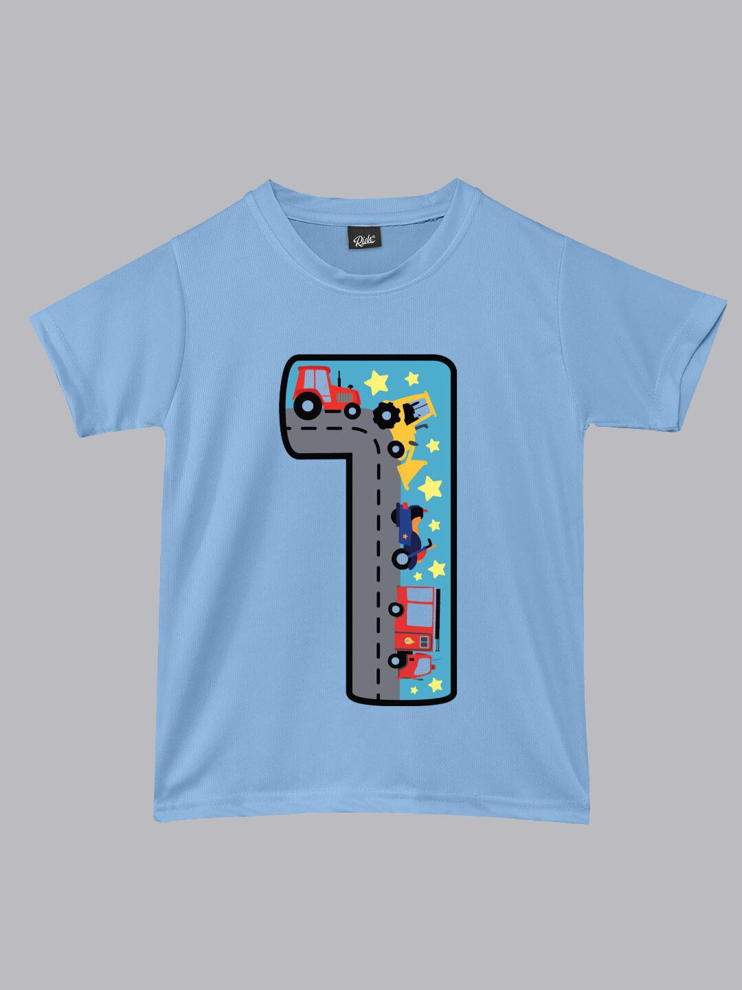

RISH Kids Loose Fit Graphic Printed Dry Fit T-shirt, Blue