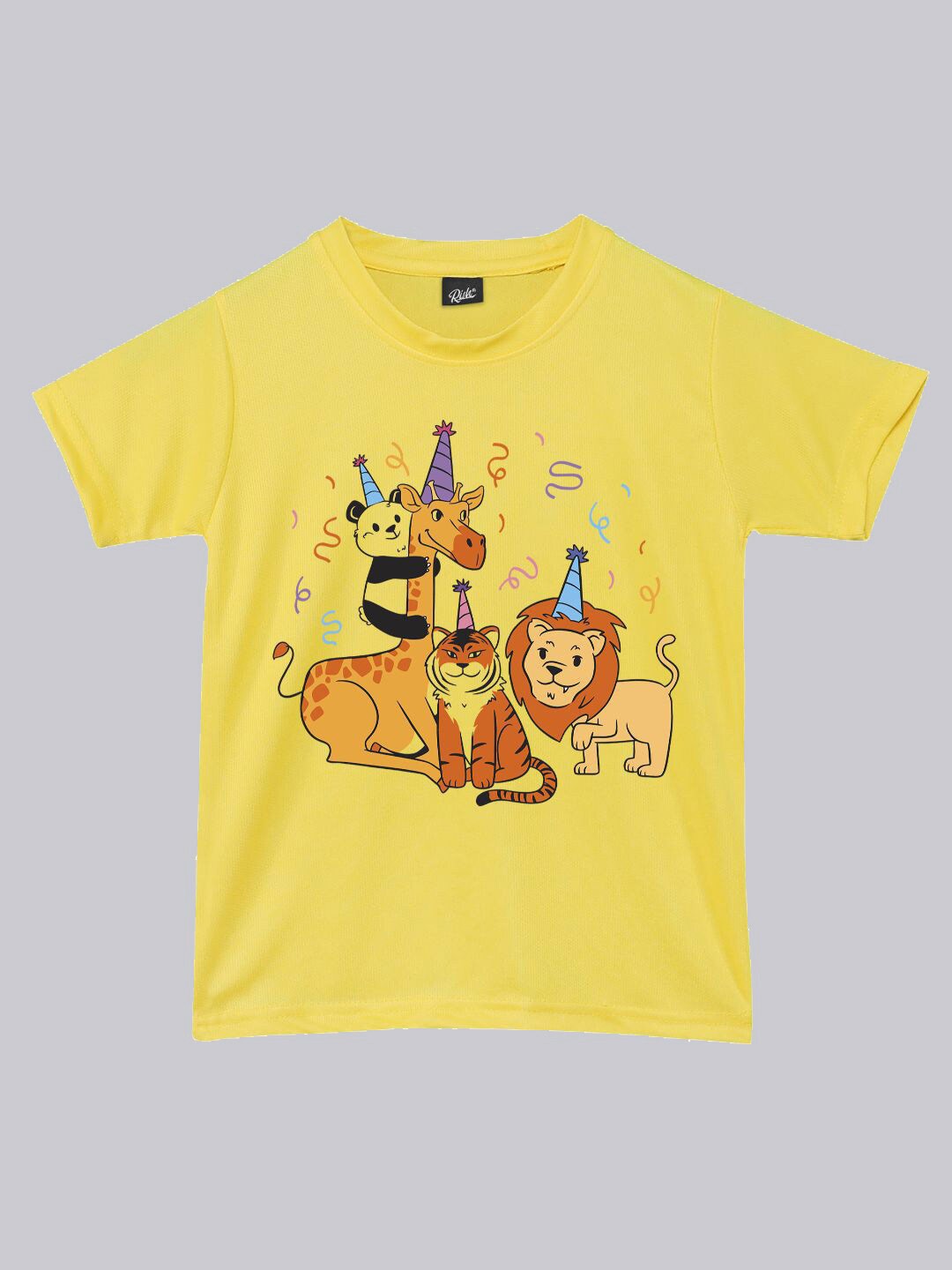 

RISH Kids Loose Fit Graphic Printed Dry Fit T-shirt, Yellow