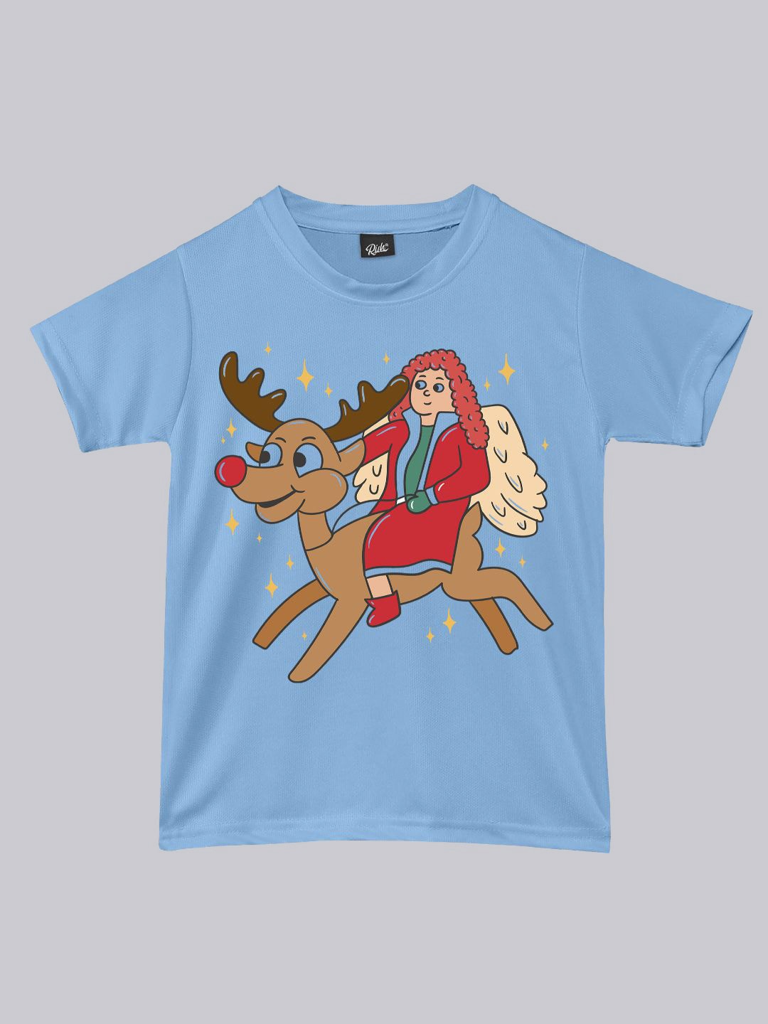 

RISH Kids Loose Fit Graphic Printed Dry Fit T-shirt, Blue