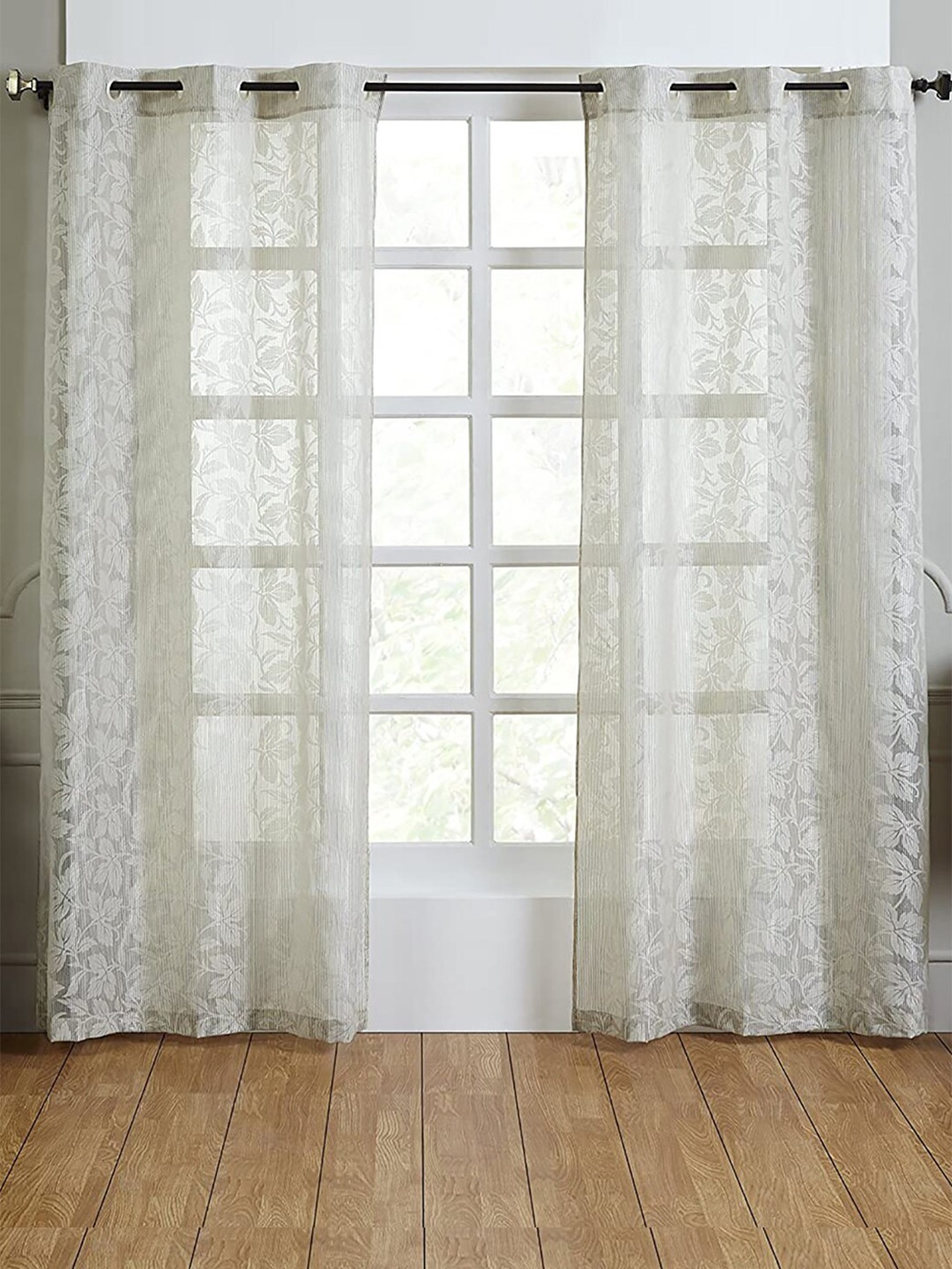 

homewards White 2 Pieces Sheer Long Door