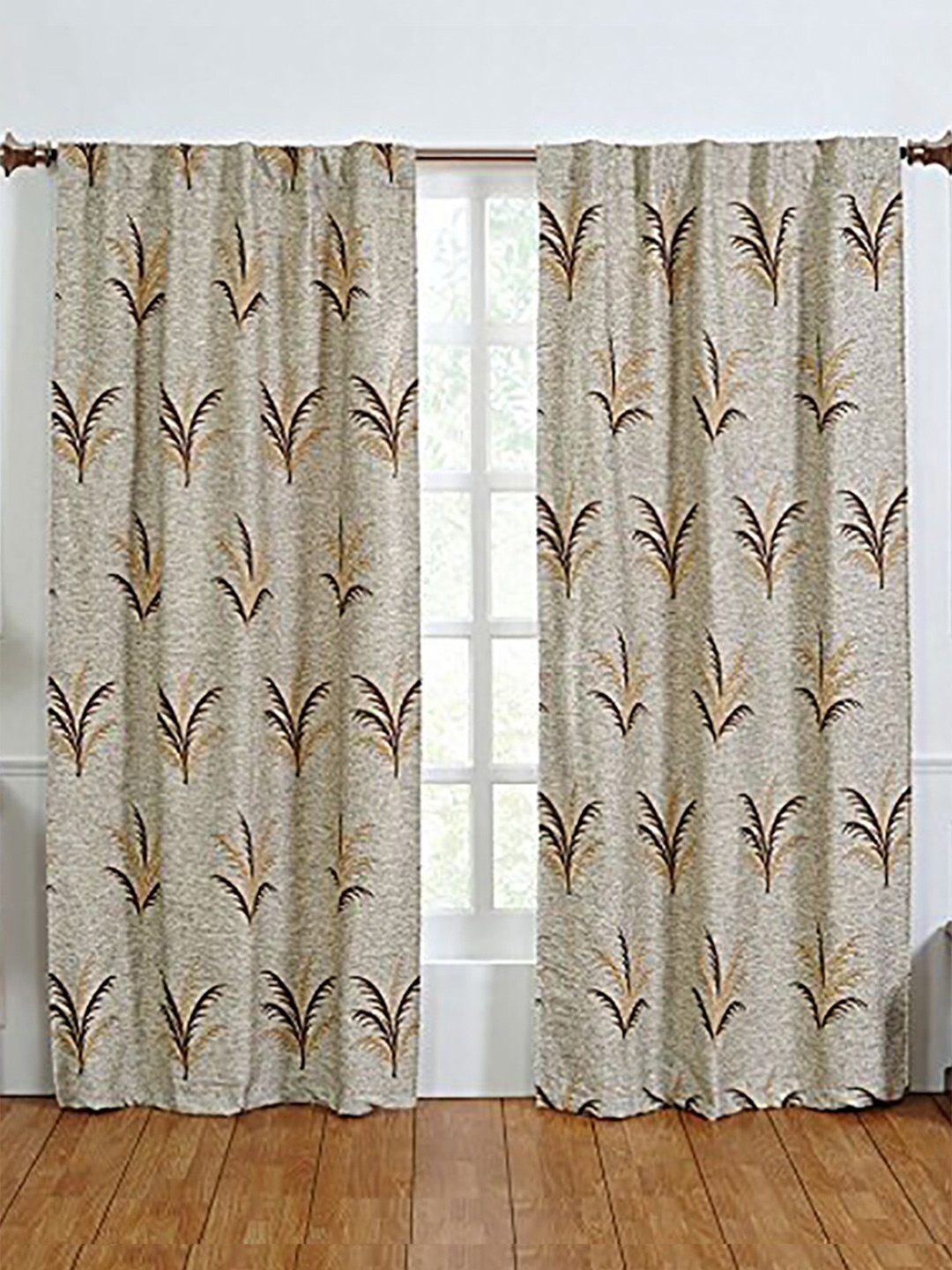 

homewards Beige & Grey 2 Pieces Quirky Sheer Long Door