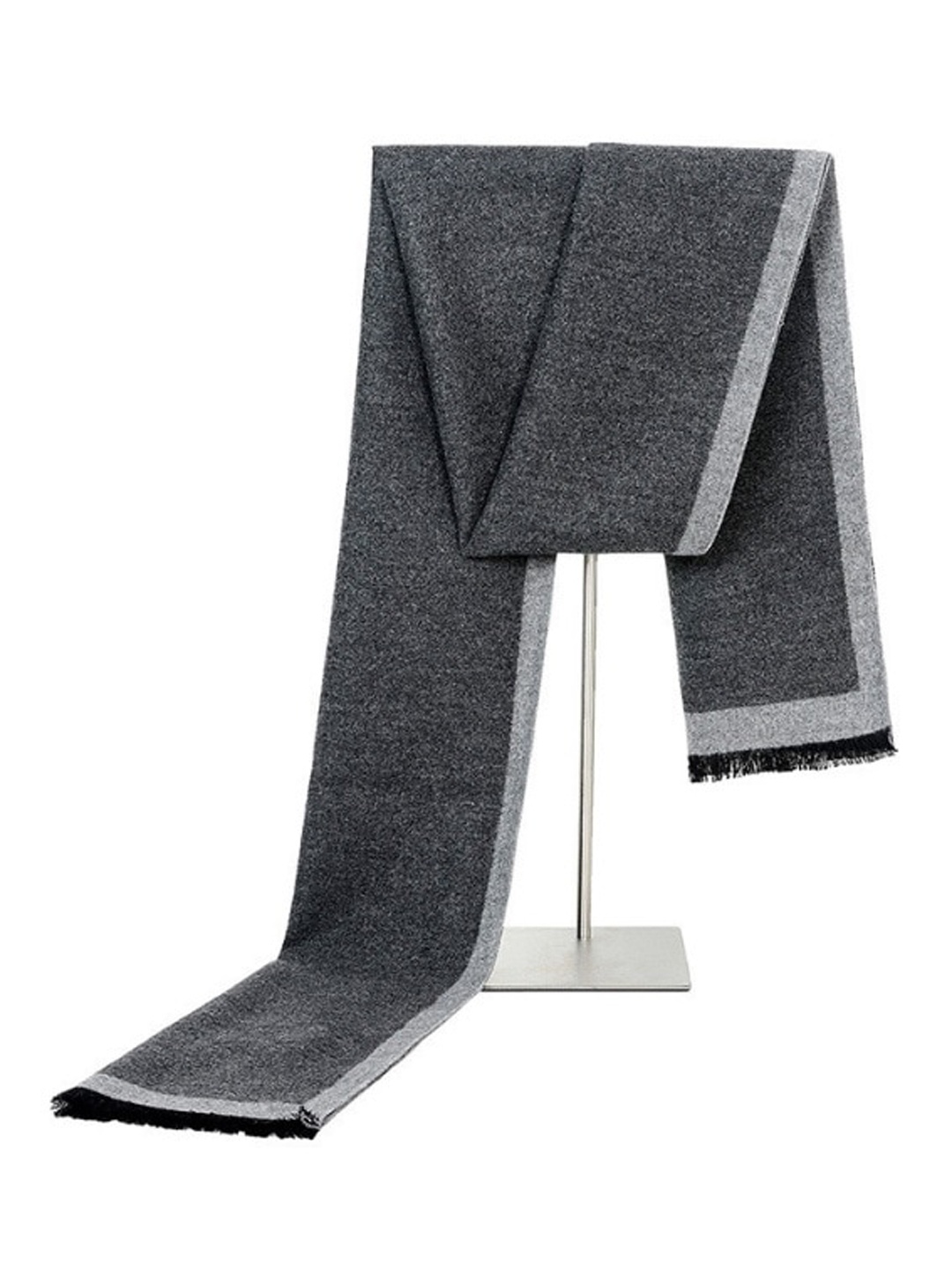 

Alexvyan Women Woven Design Double Sided Wool Mufflers, Grey