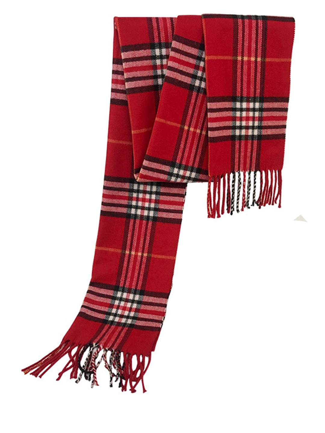 

Alexvyan Women Checked Woolen Muffler, Red