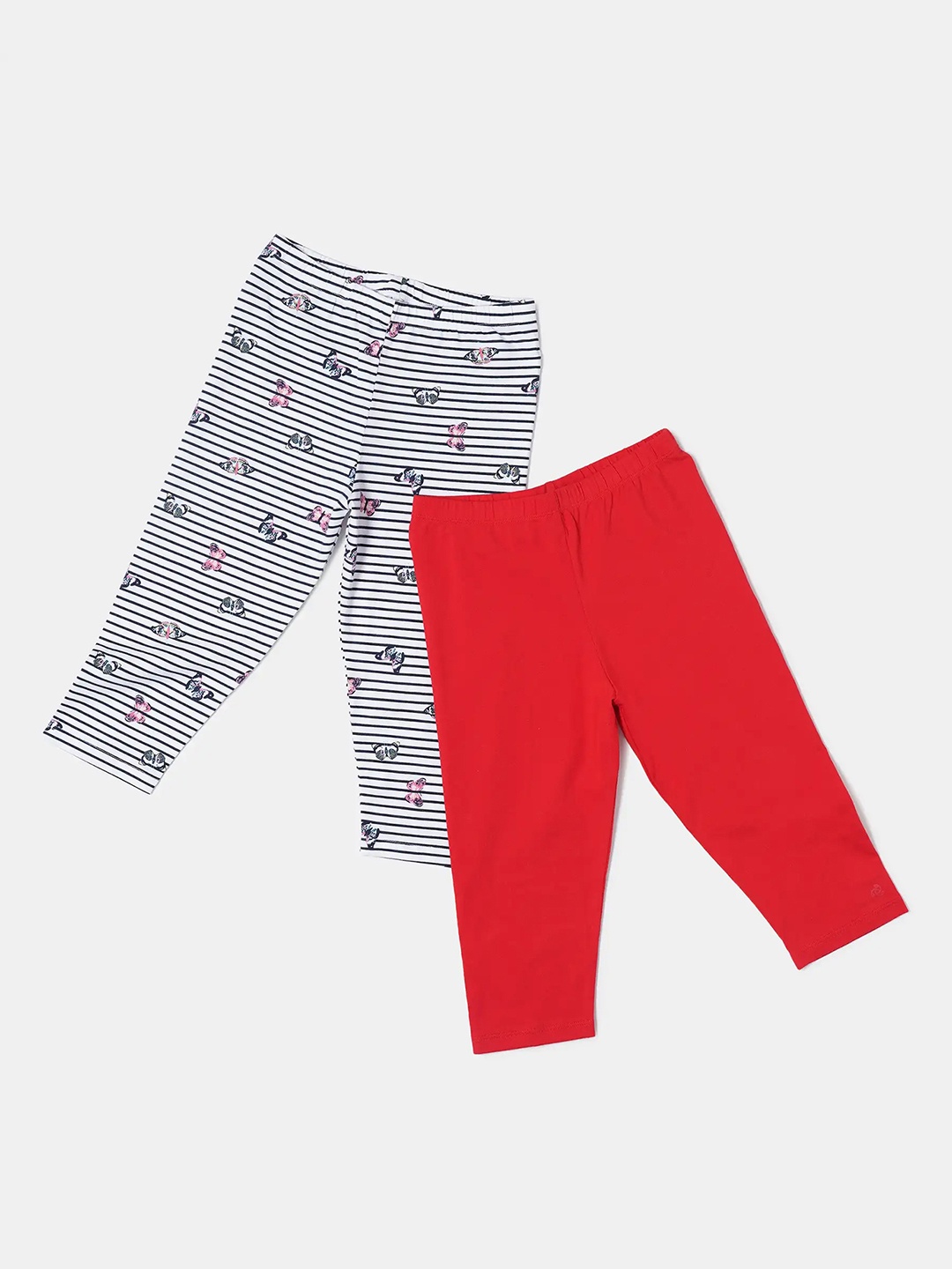 

Jockey Girls Pack of 2 Super Combed Cotton Printed Slim Fit Capri - AG18, Grey