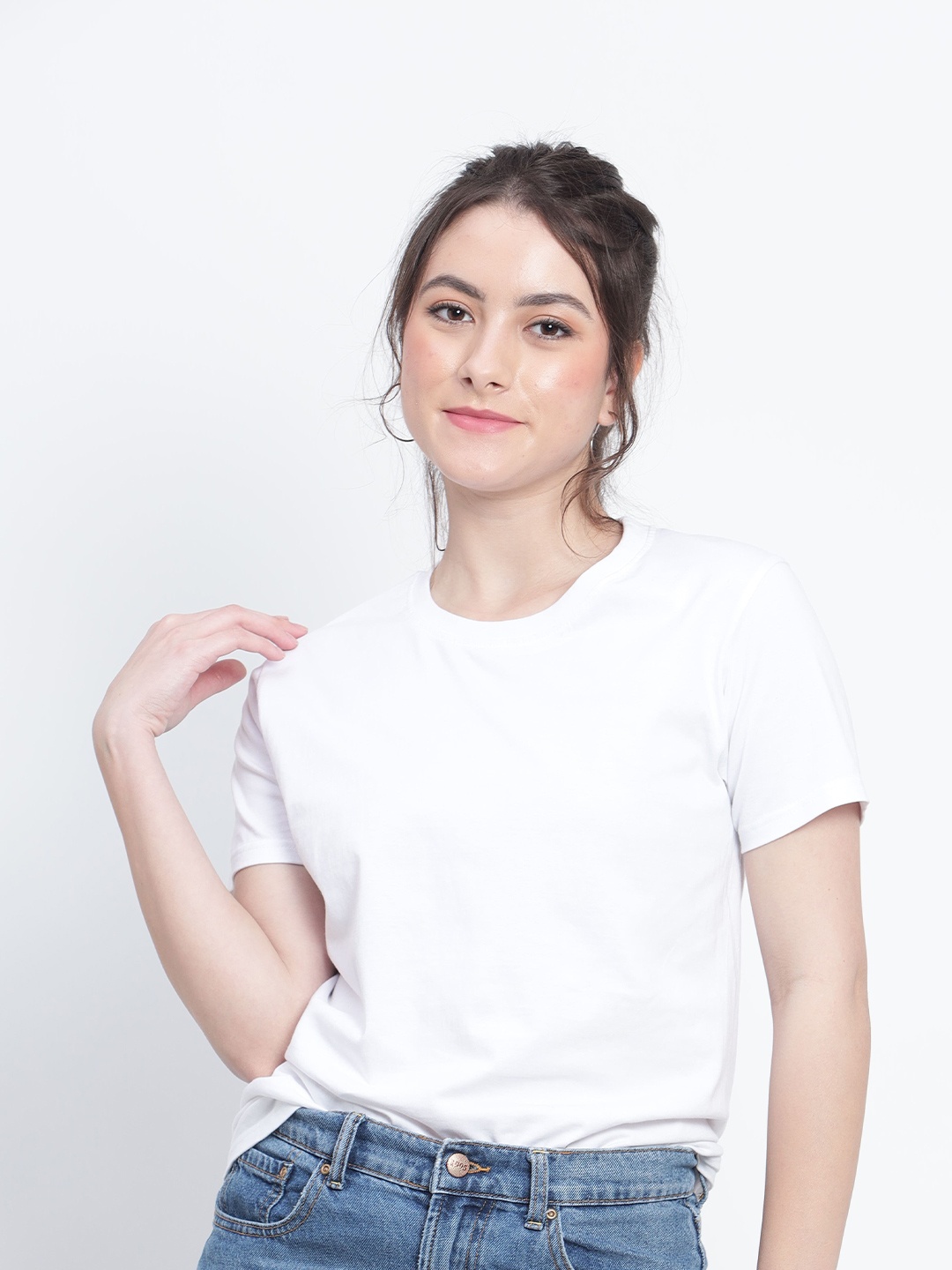 

T-SHIRT TRUCK Round Neck Cotton T-shirt, White