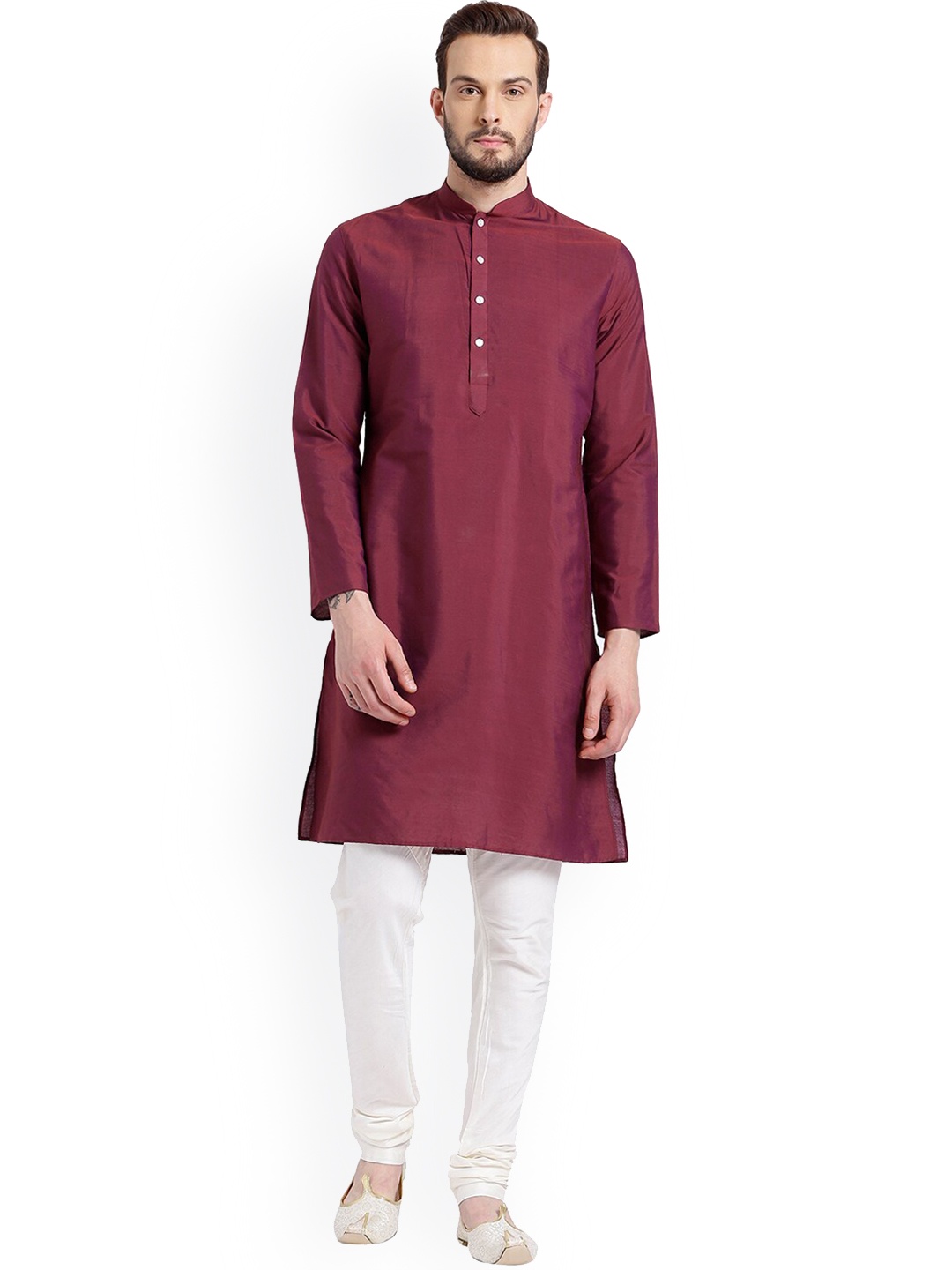 

KISAH Mandarin Collar Straight Kurta, Magenta