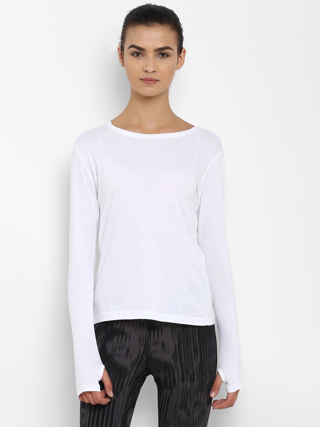 

appulse Round Neck Slim Fit Cotton Sports T-Shirt, White
