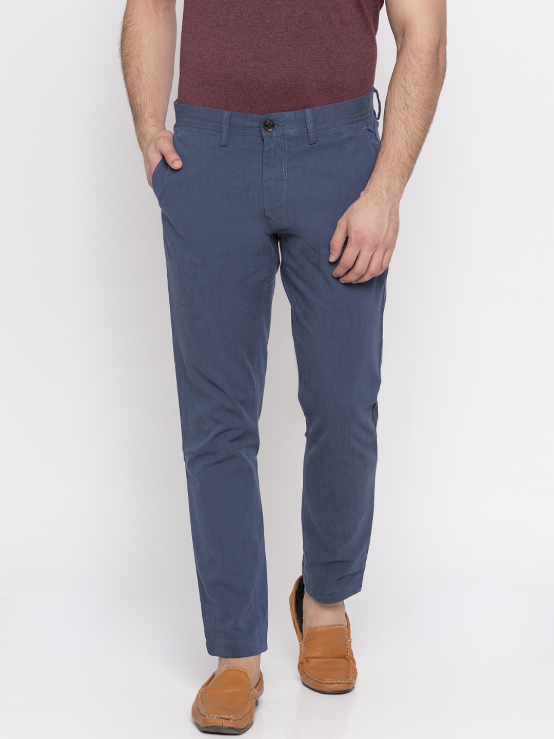 

Allen Solly Men Blue Regular Fit Solid Chinos