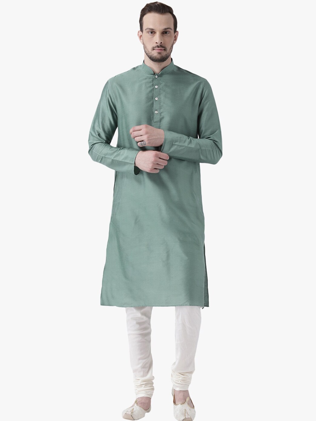 

KISAH Mandarin Collar Straight Kurta, Green