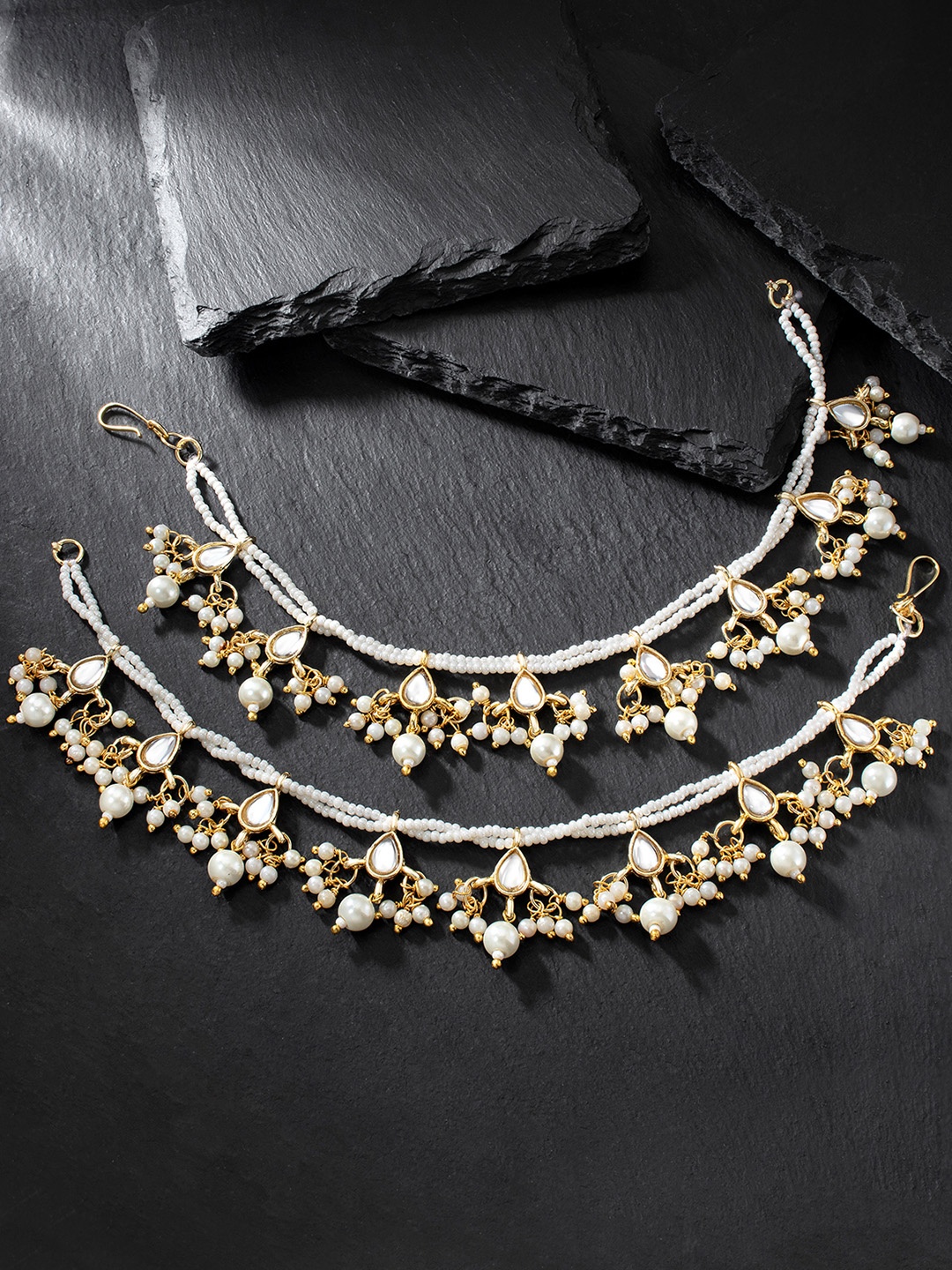 

Peora White Gold-Plated Contemporary Ear Cuffs