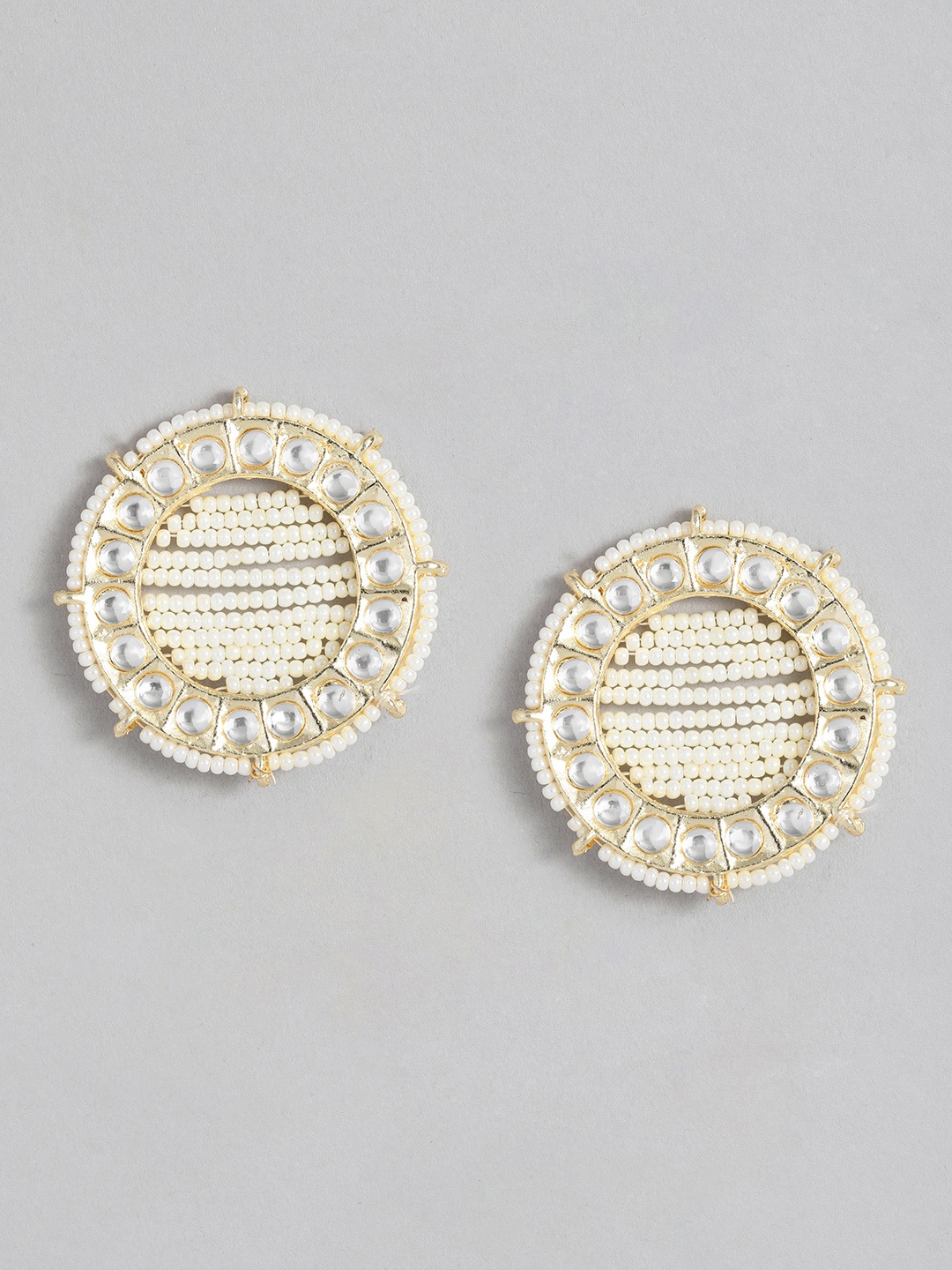 

Peora White Gold-Plated Circular Studs Earrings