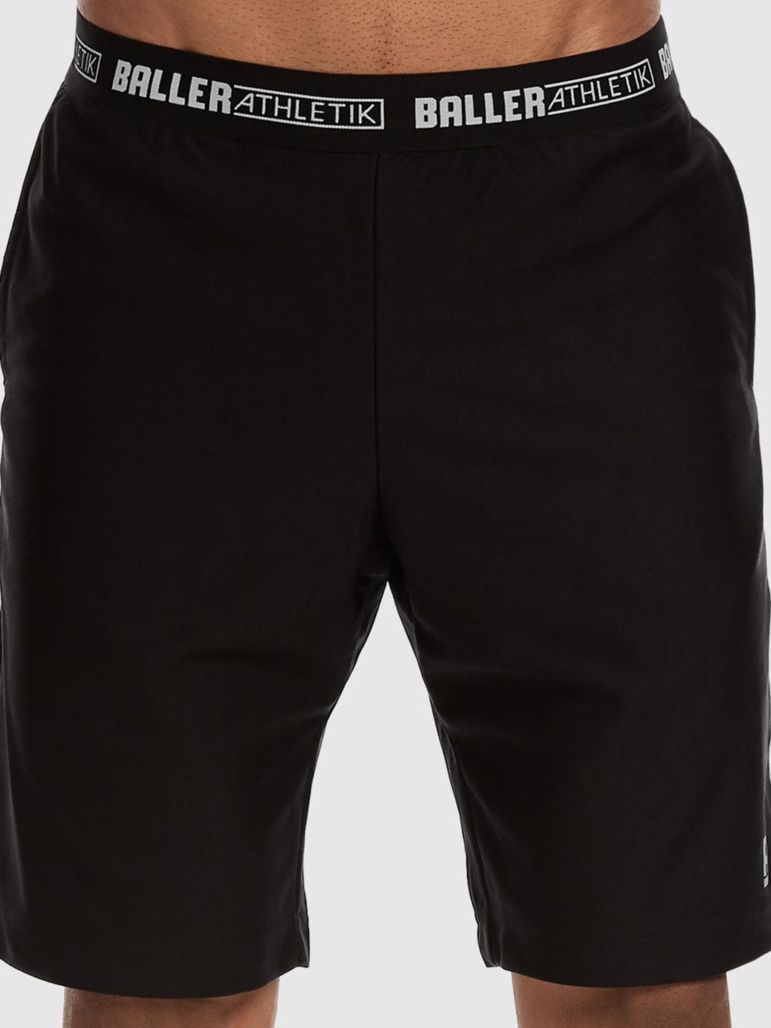 

Baller Athletik Men Mid Rise Rapid-Dry Technology Fitness Shorts, Black