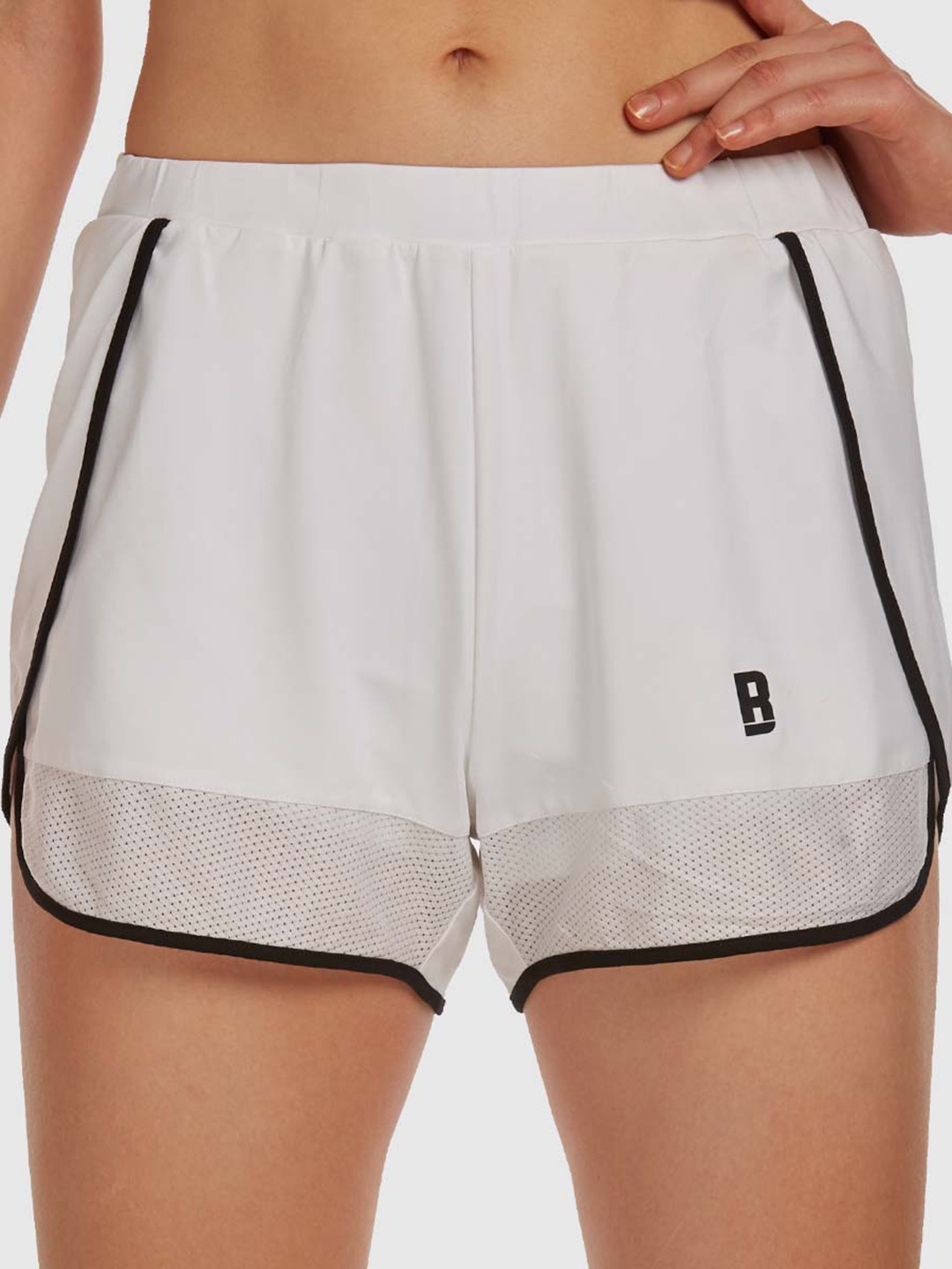 

Baller Athletik Women Mid-Rise Rapid-Dry Overlap Training Shorts, White