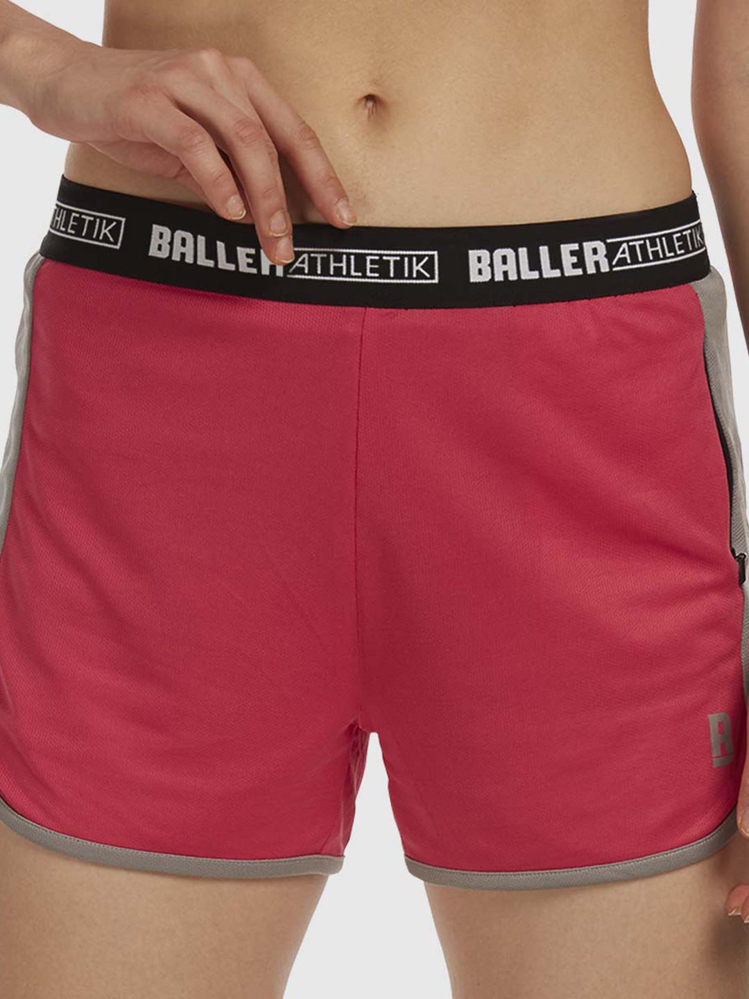 

Baller Athletik Women Mid Rise Rapid-Dry Technology Running Shorts, Pink